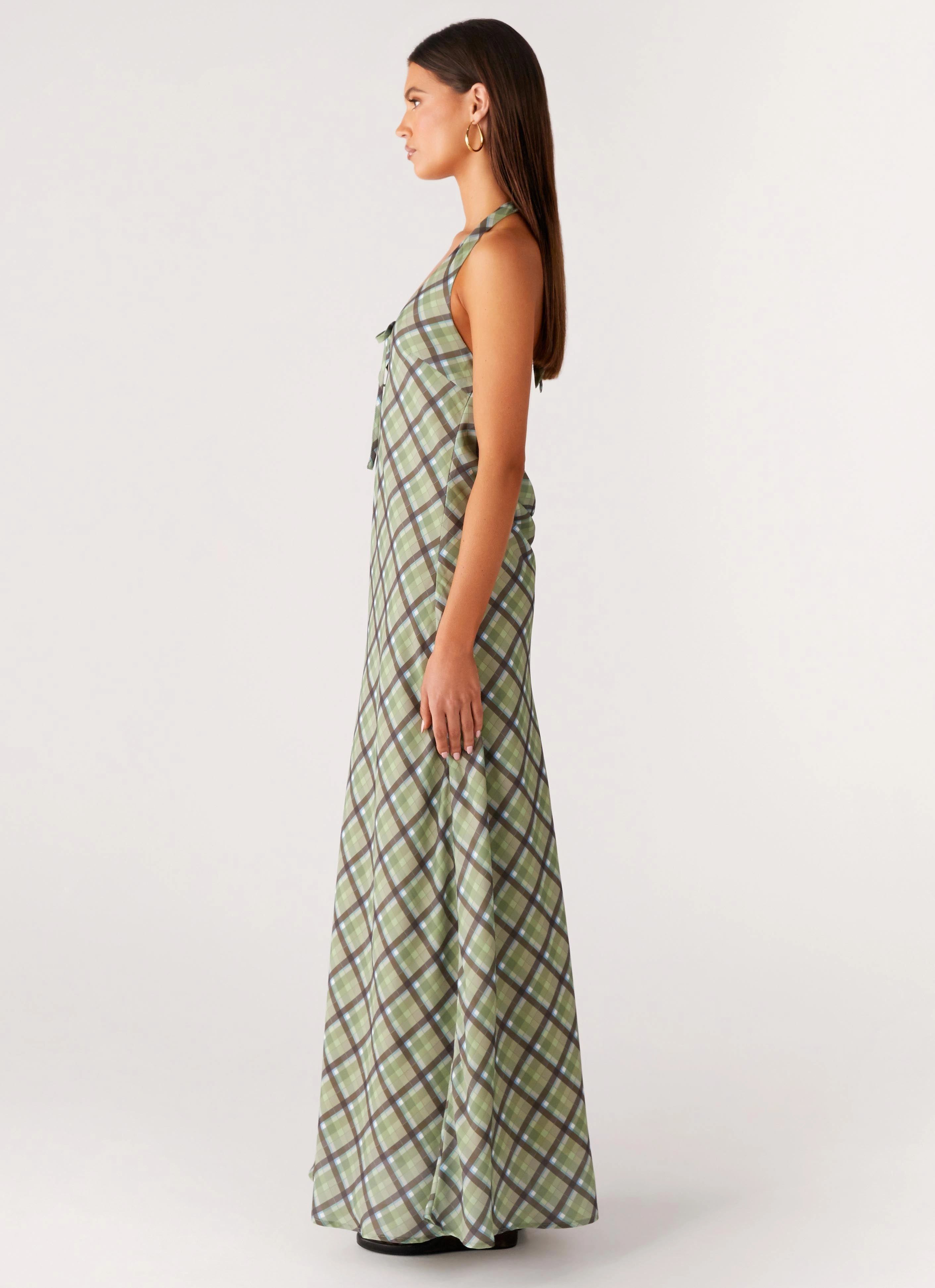 Coralie Maxi Dress - Cedar Check Sleek And Stylish