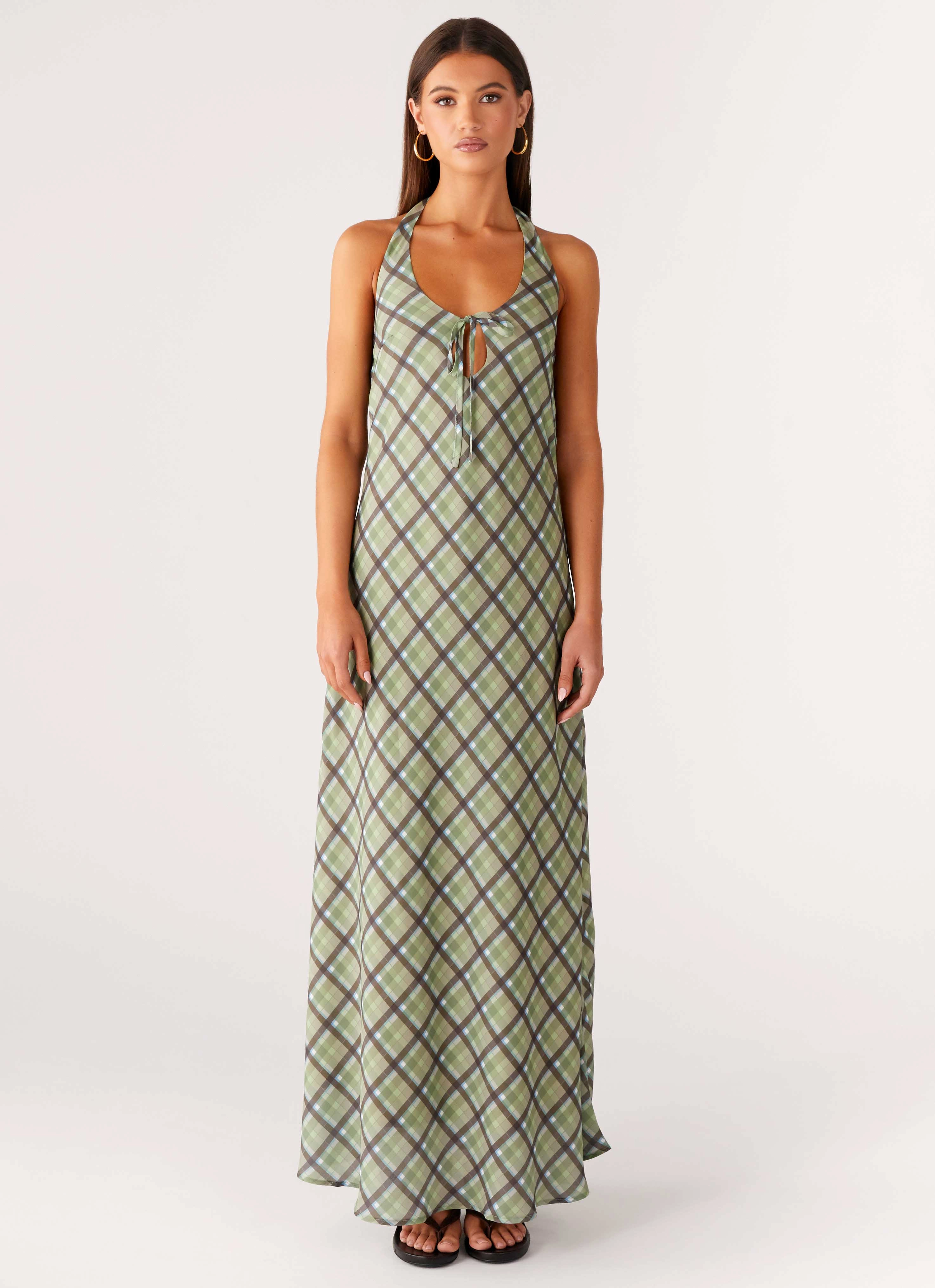 Classic Line Dreamy Simplicity Coralie Maxi Dress - Cedar Check