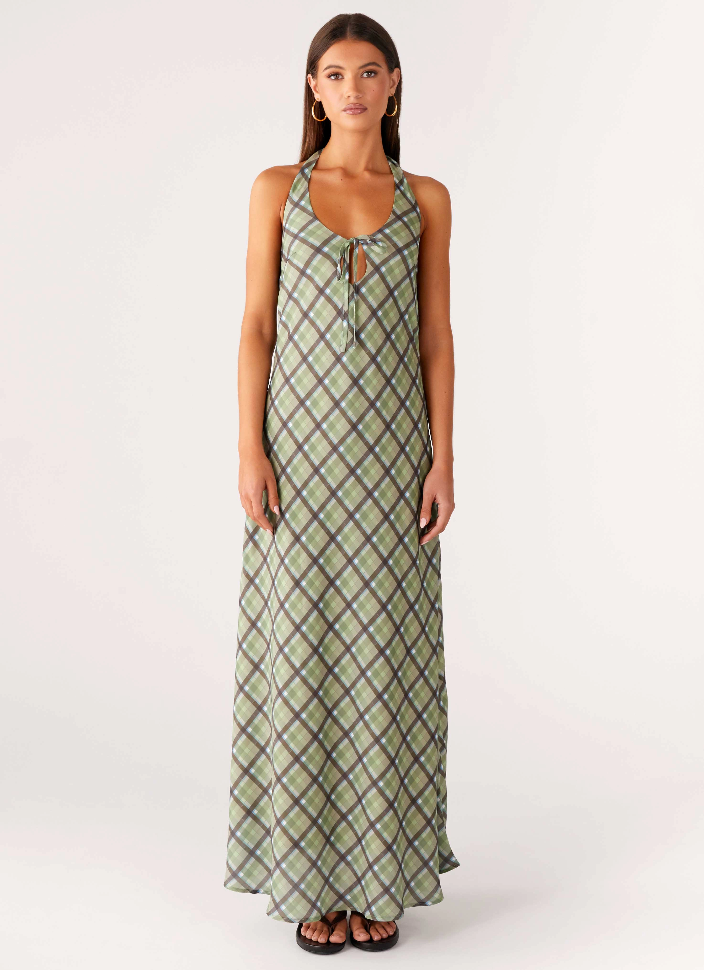Soft Material Breeze Flow Coralie Maxi Dress - Cedar Check