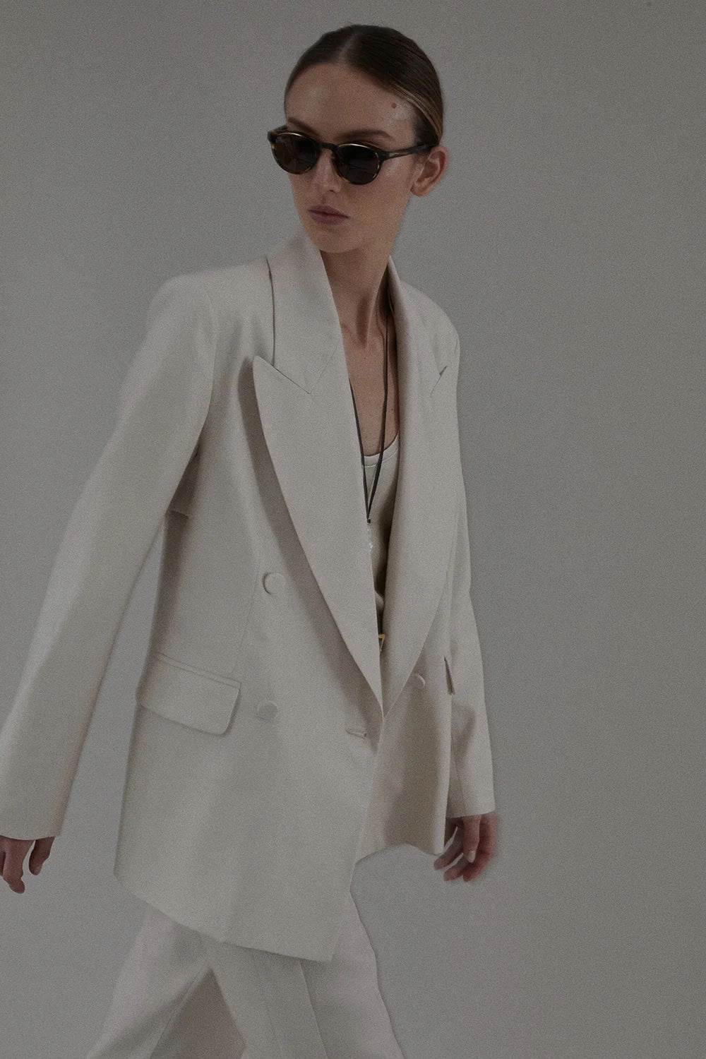 Costanza Blazer in Oyster Sustainable Material