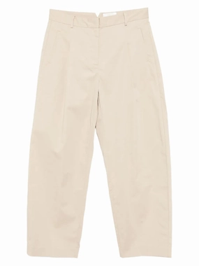 Cotton Barrel Leg Pants in Champagne Timeless Fit