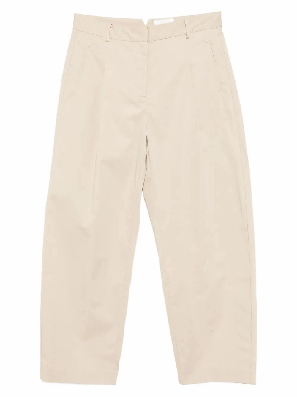 Cotton Barrel Leg Pants in Champagne Timeless Fit