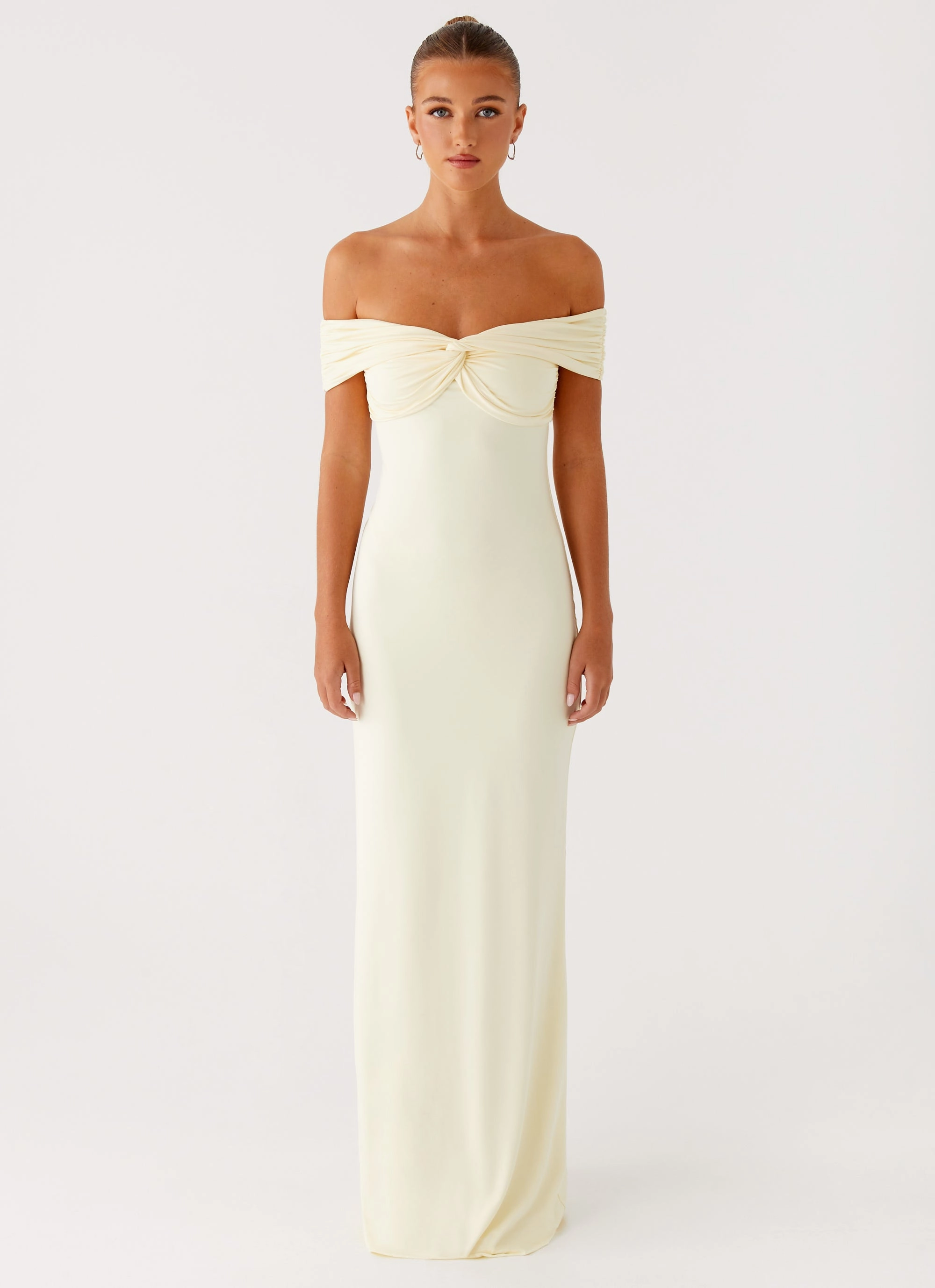 Simple yet chic gown StretchableKnit Countless Maxi Dress - Yellow