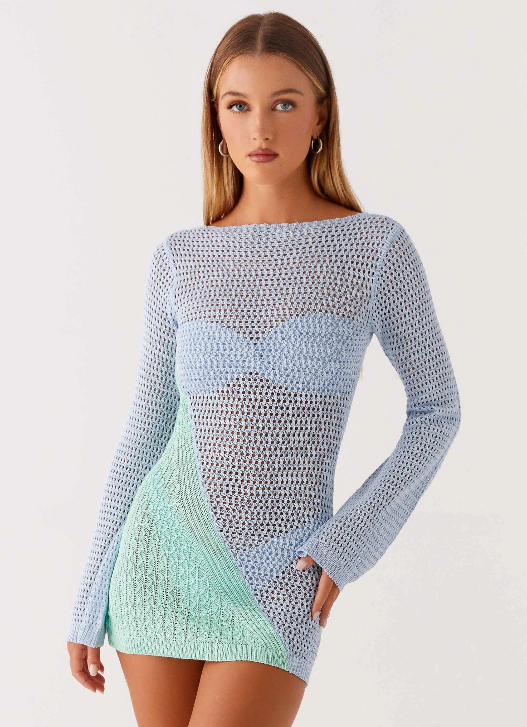 Estie Long Sleeve Crochet Mini Dress - Multi Flow Ready Vibrant Layer