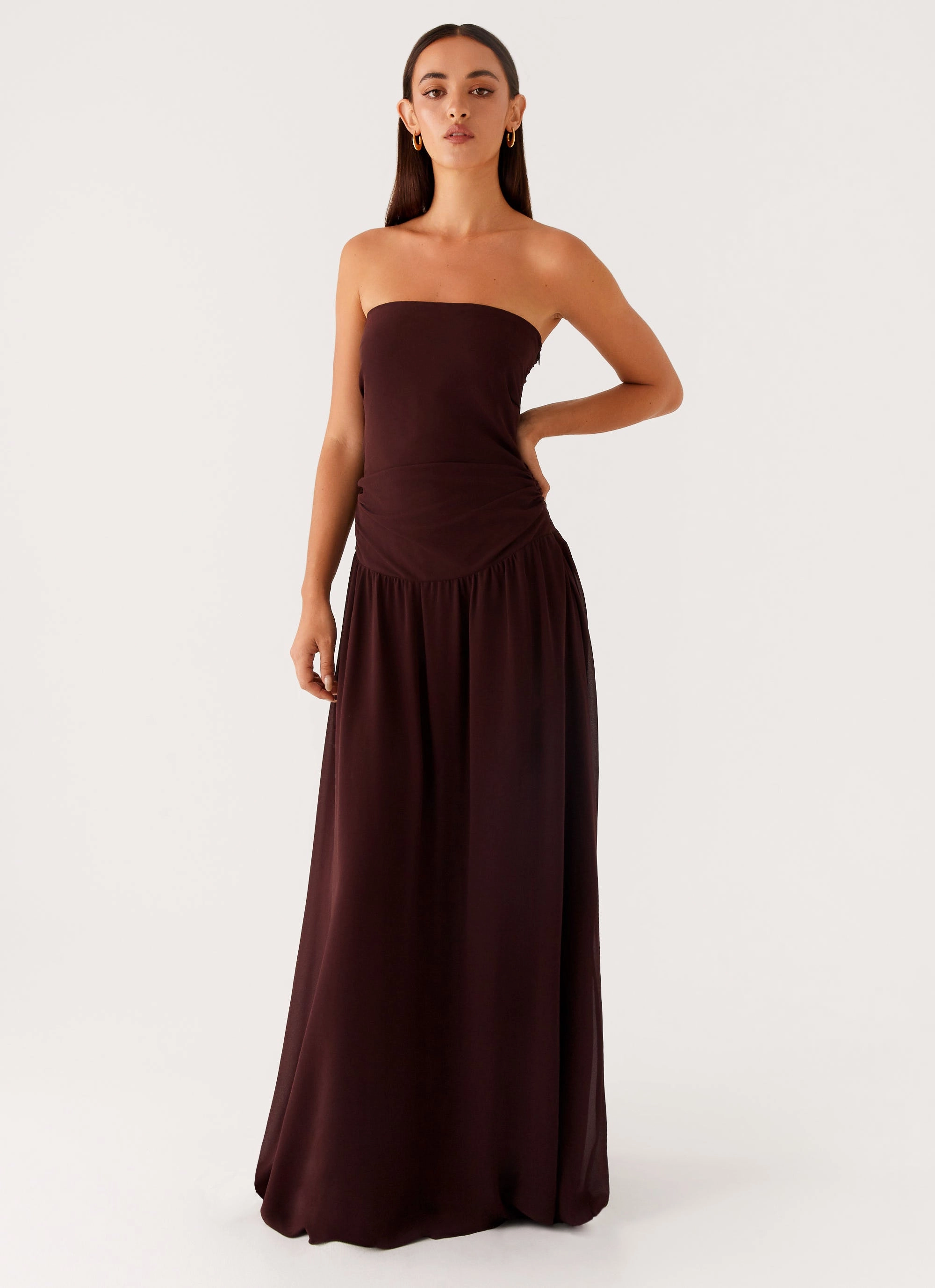 Covia Strapless Maxi Dress - Dark Chocolate bold appearance High-Fashion