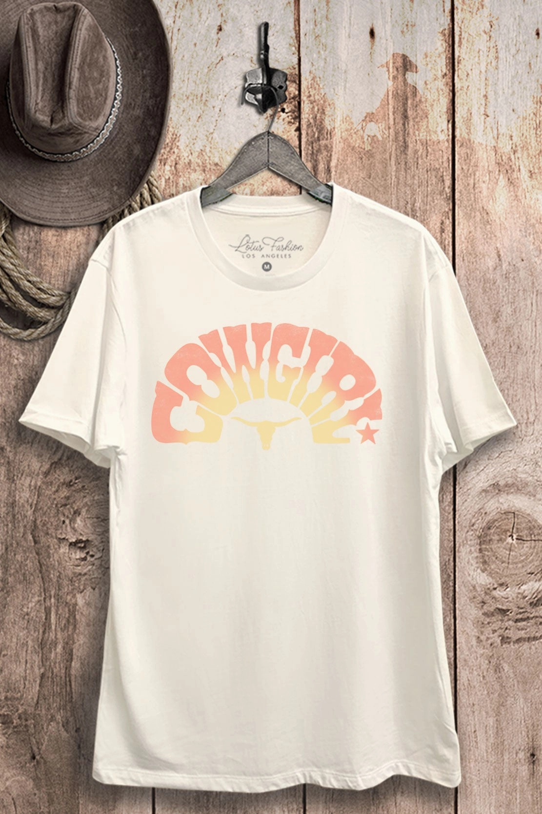 Multi Pocket Functional Design Cowgirl Graphic Tee