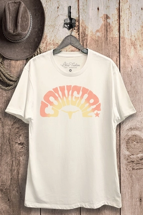 Multi Pocket Functional Design Cowgirl Graphic Tee