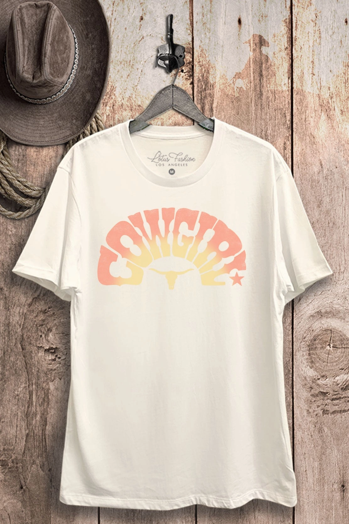 FrictionFreeNeckline Cowgirl Graphic Tee