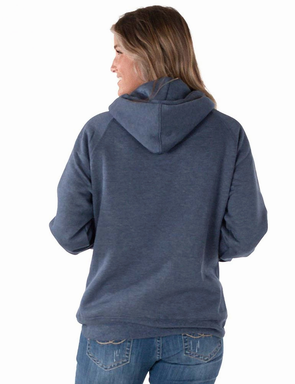 Enhanced Edge Binding Flexible Articulated Elbows Cowgirl Tuff Womens America Eagle Navy Poly/Rayon Hoodie