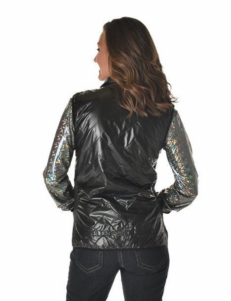 Cowgirl Tuff Womens Midweight Logo Black 100% Polyester Softshell Vest Lightweight insulation Flexible Zipper Guards