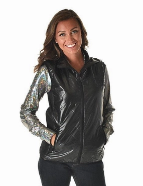 Seamless Bonding Cowgirl Tuff Womens Midweight Logo Black 100% Polyester Softshell Vest