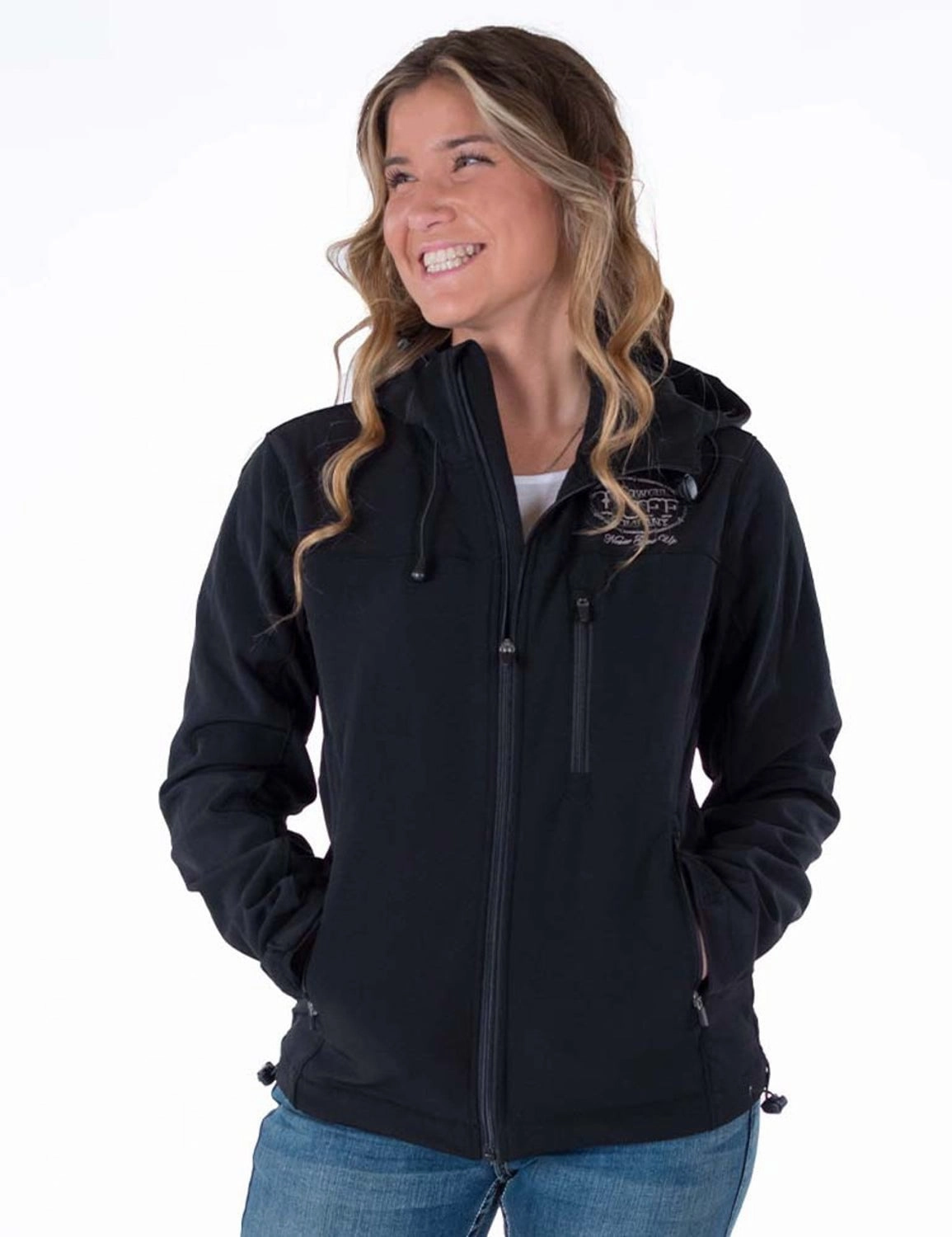Cowgirl Tuff Womens Stretch Black Nylon Softshell Jacket City Look