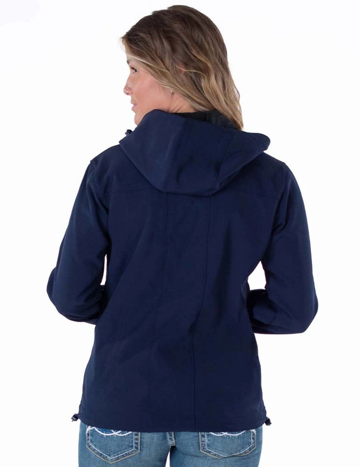 Double layer fabric Cowgirl Tuff Womens Stretch Navy Nylon Softshell Jacket