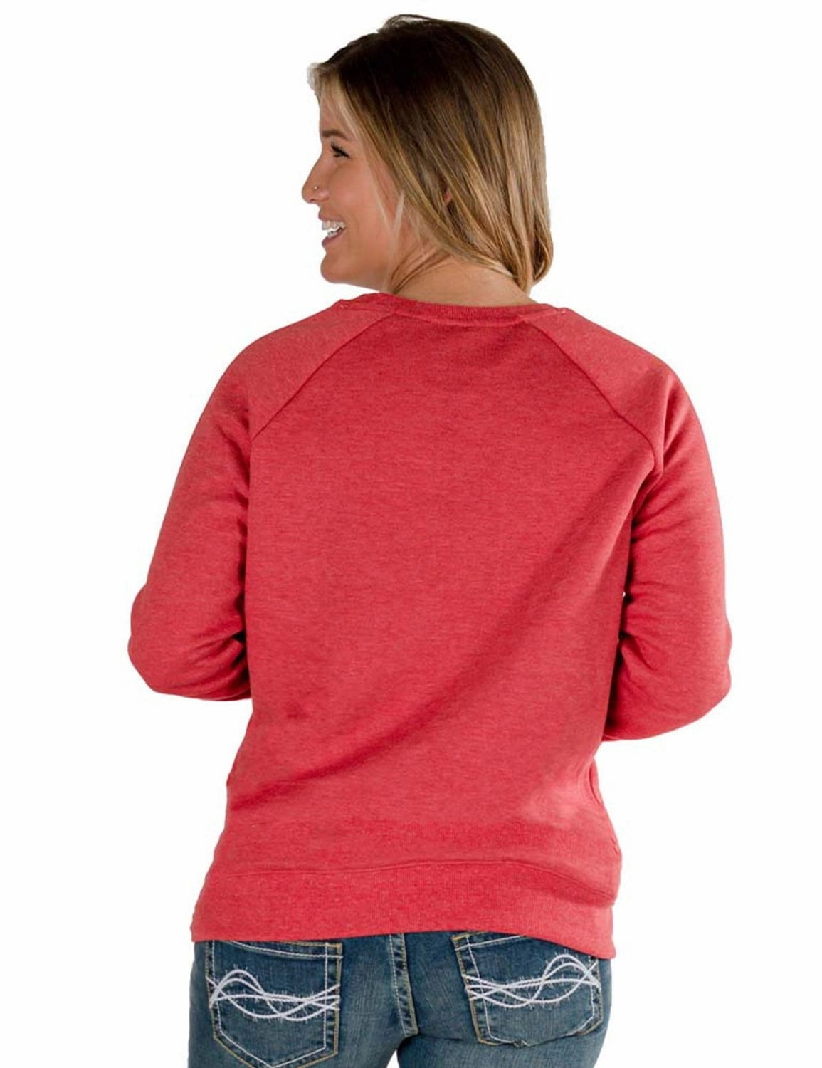 Soft Knit Layer Cowgirl Tuff Womens Tequila Shot Red Poly/Rayon Sweatshirt