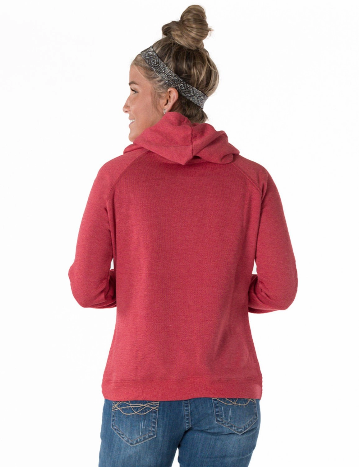 Cowgirl Tuff Womens Too Blessed Jr Fit Red Poly/Rayon Hoodie Warm Layer Option