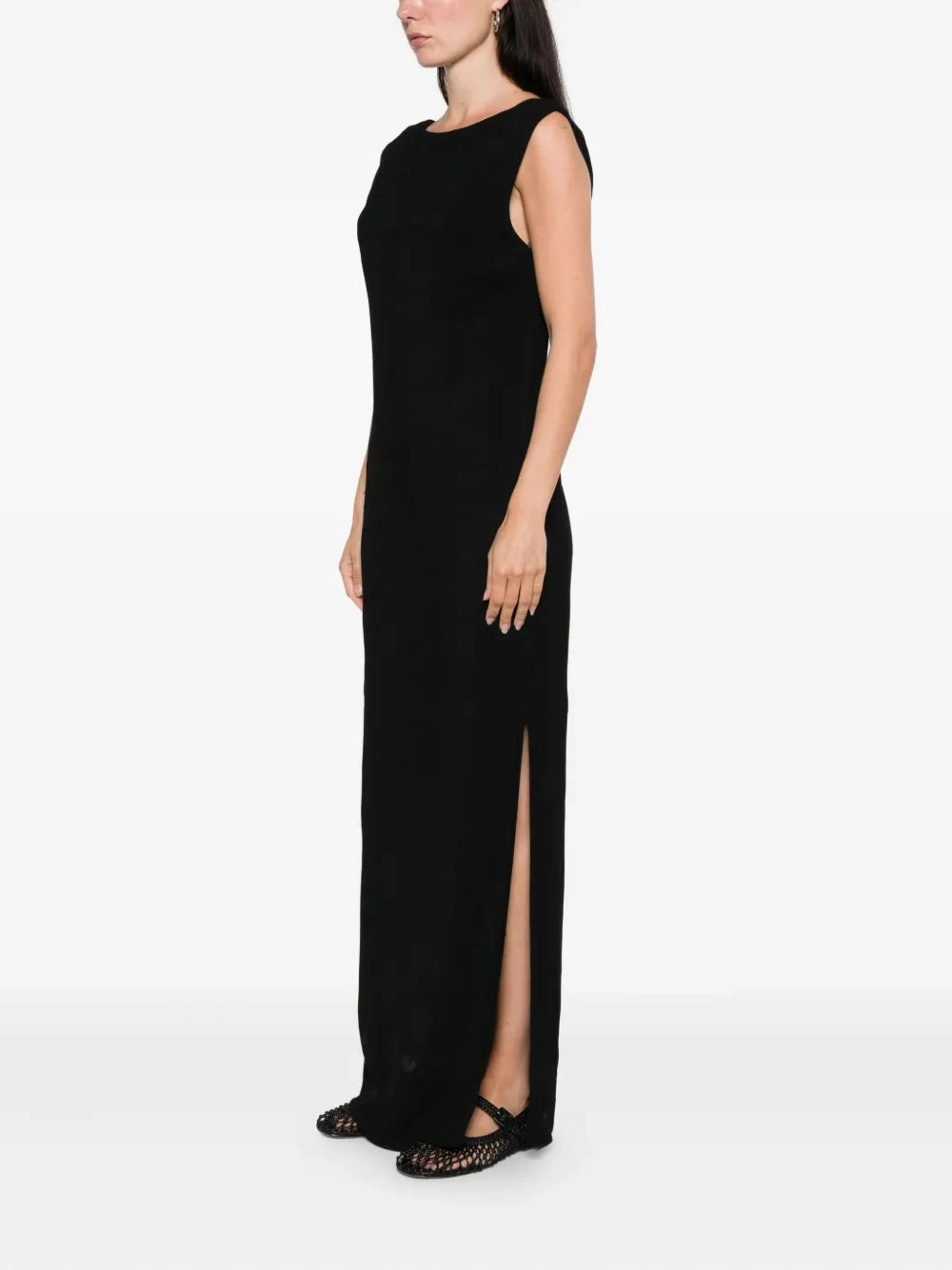 Cowl Back Dress in Black Minimal Harmony Love Blend
