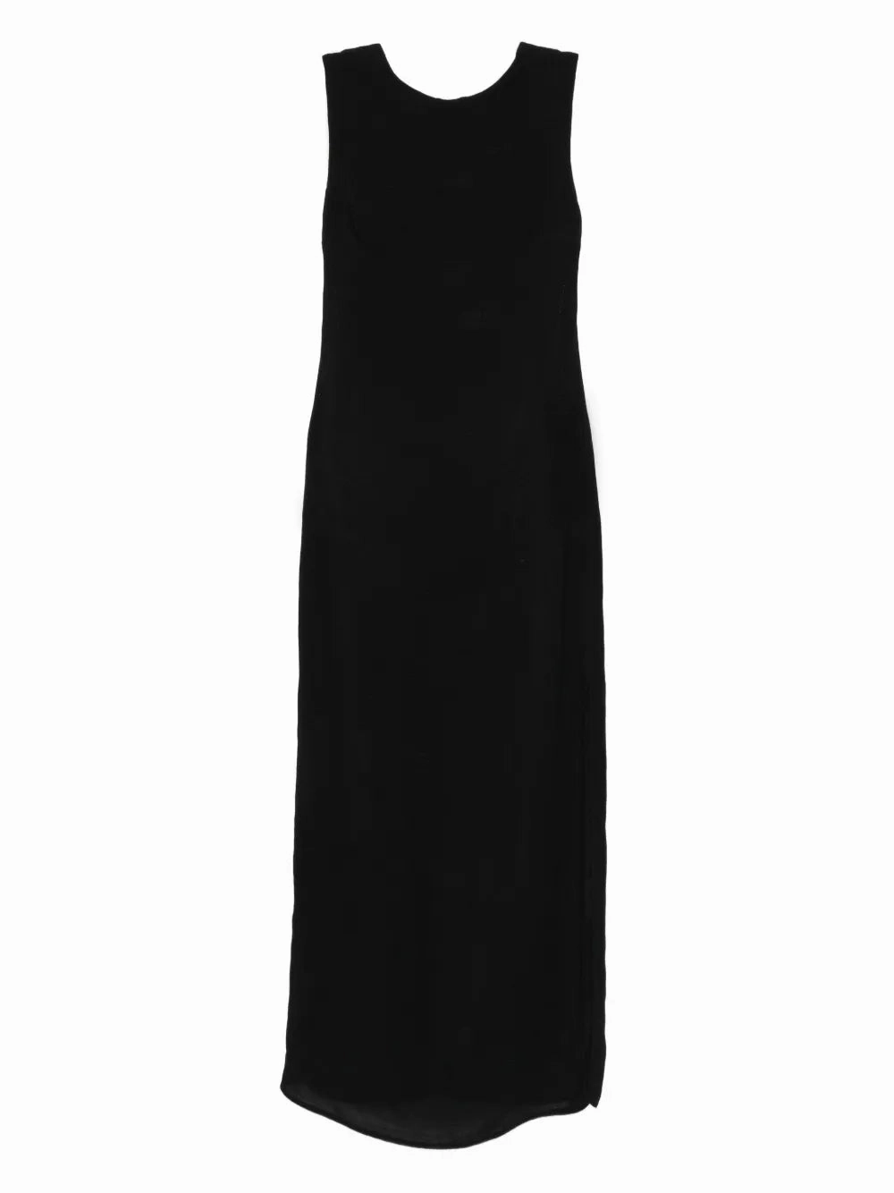 LayeredHemline Cowl Back Dress in Black
