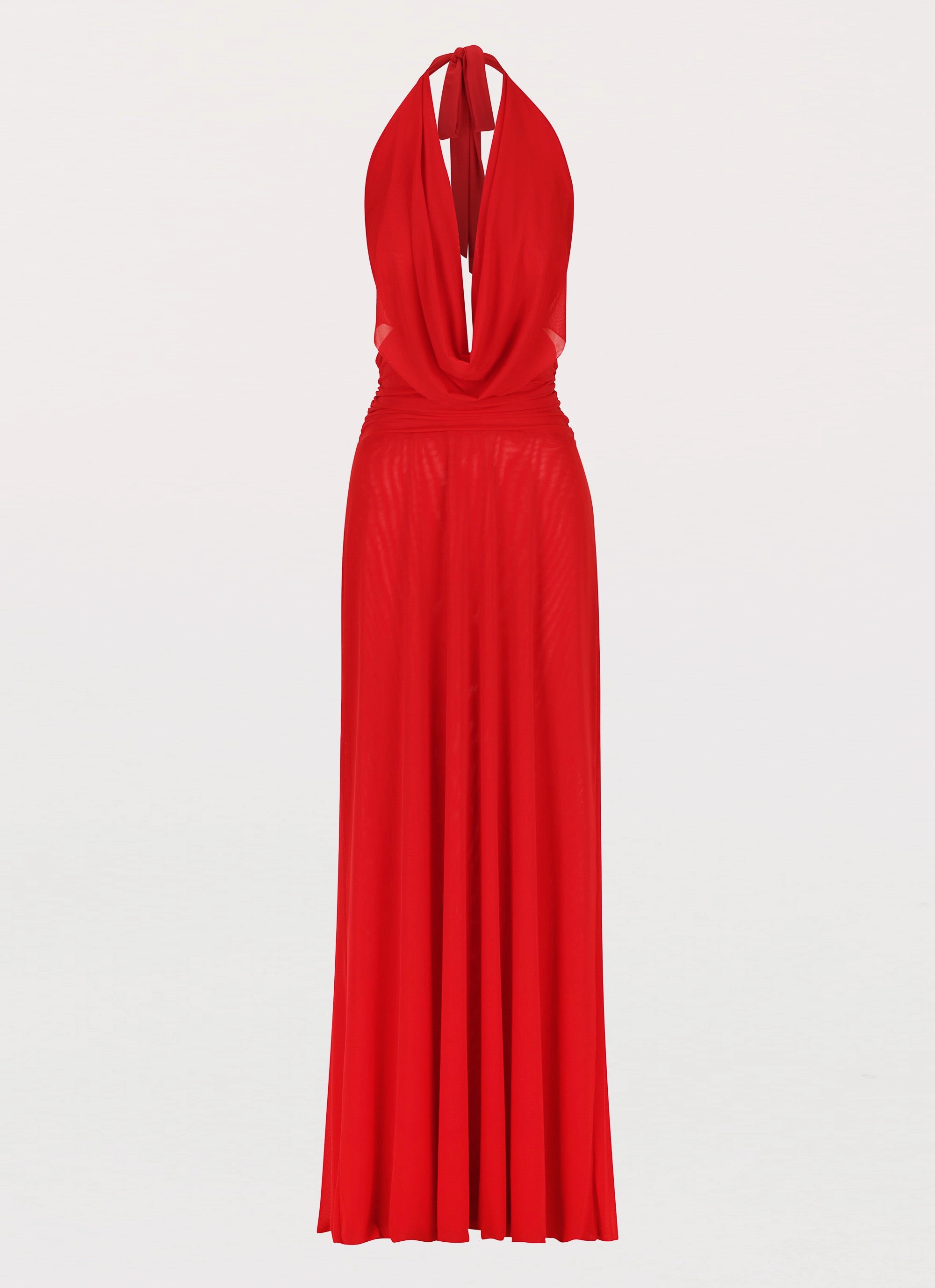 Relaxed Movement Charming Comfort Elysia Mesh Maxi Dress - Cherry Red