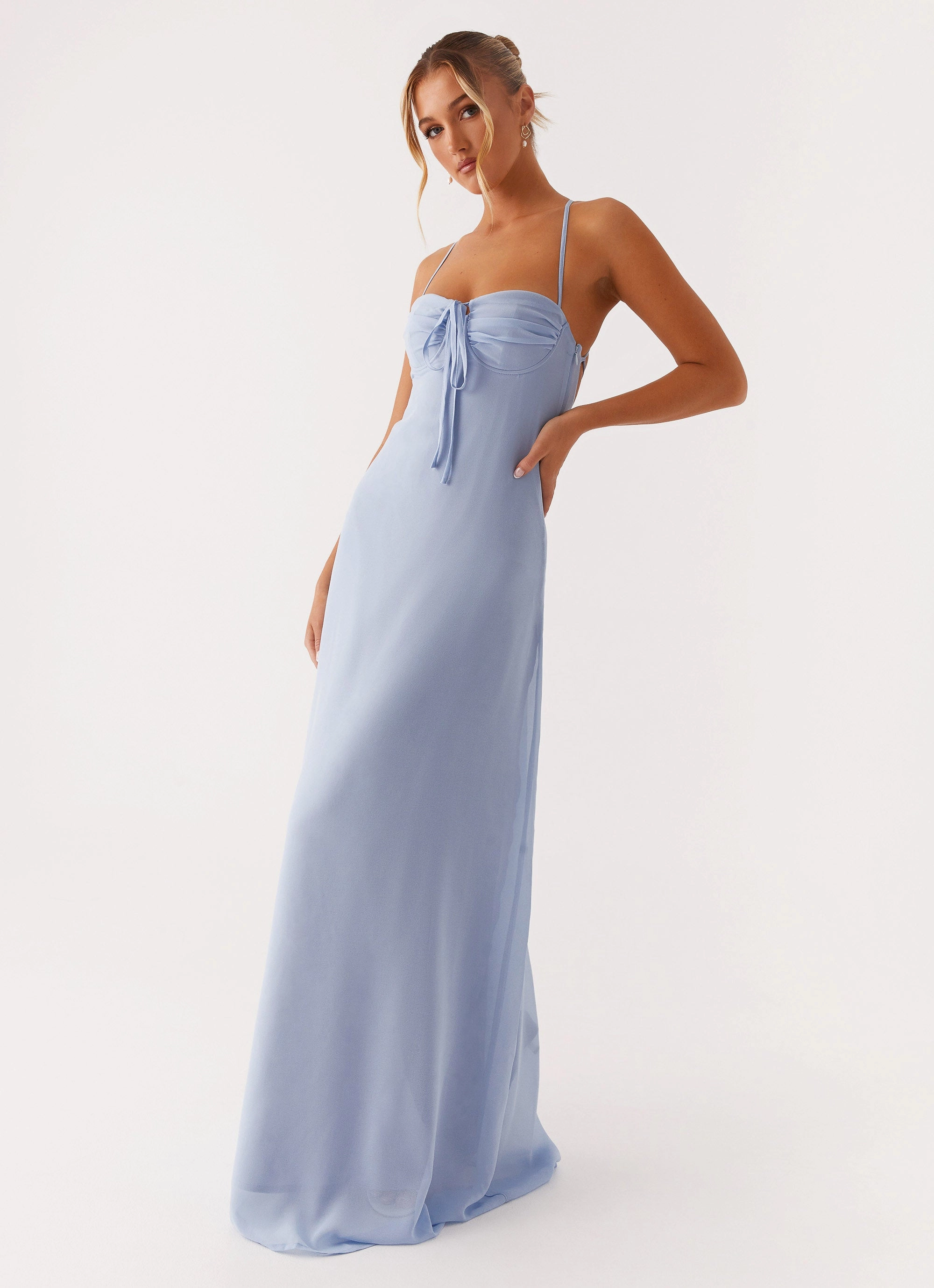 Aveline Bustier Maxi Dress - Blue Relaxed Vibe