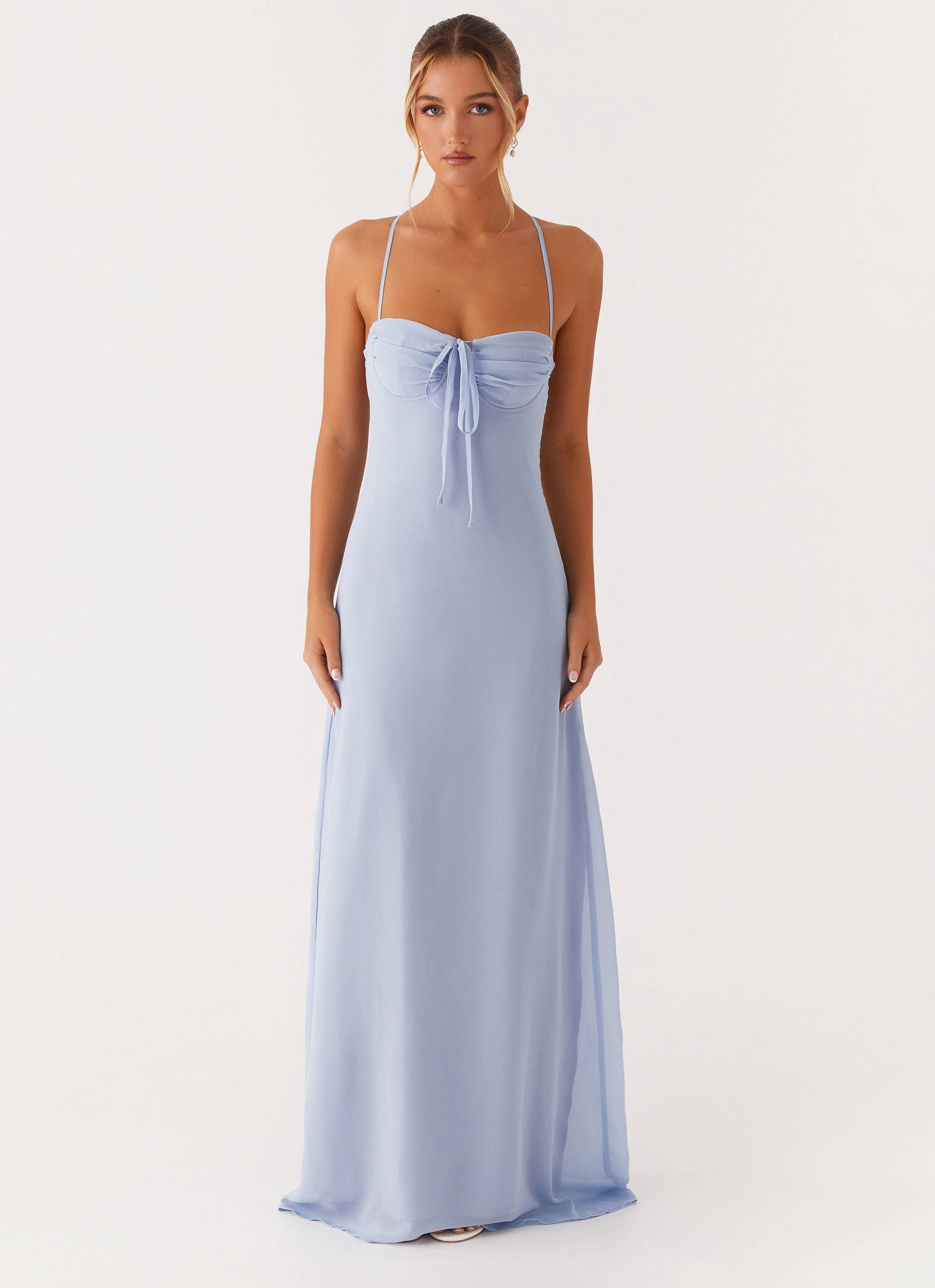 Comfy and Elegant Aveline Bustier Maxi Dress - Blue