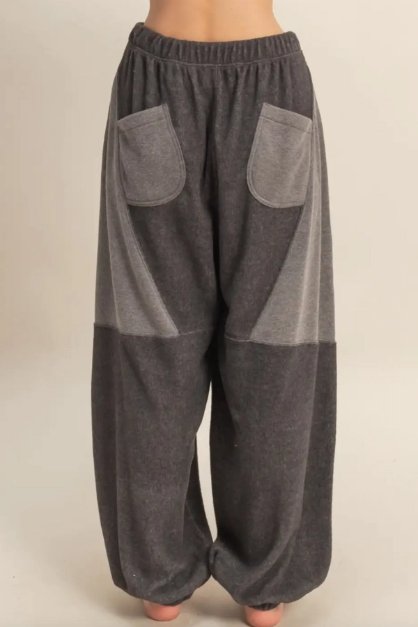 Midweight Texture Midweight Four Way Stretch Cozy Contrast Sweatpants - Charcoal