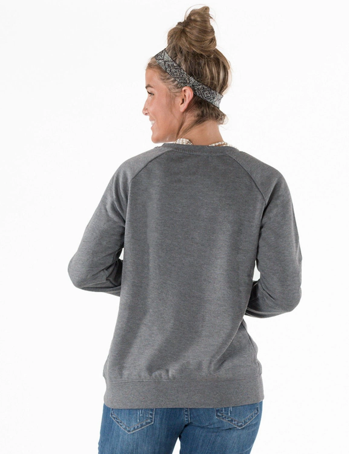 Chilly Layering Cowgirl Tuff Womens Mama Needs A Drink Heather Gray Poly/Rayon Sweatshirt