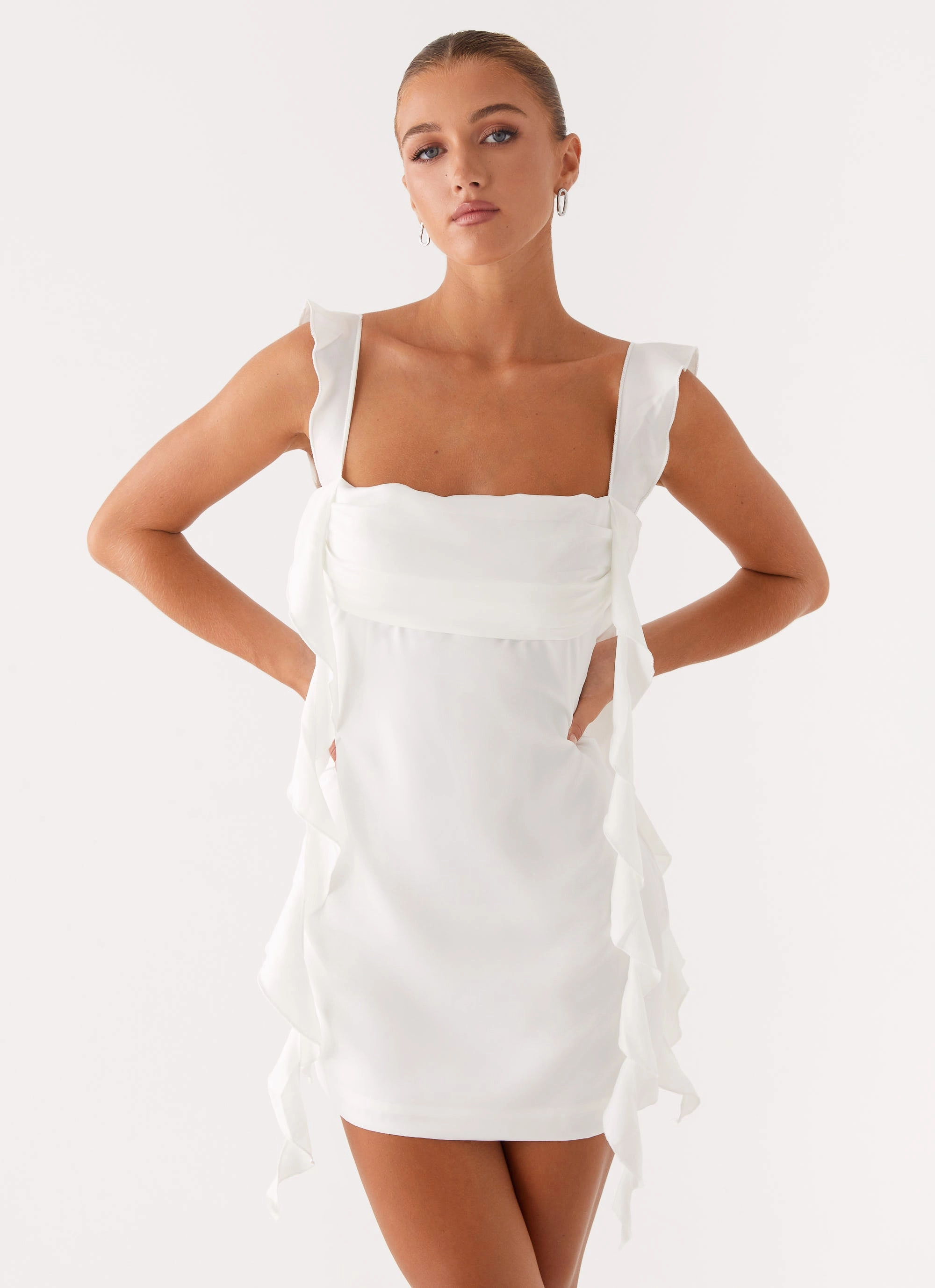 Softly Structured Beckham Mini Dress - White