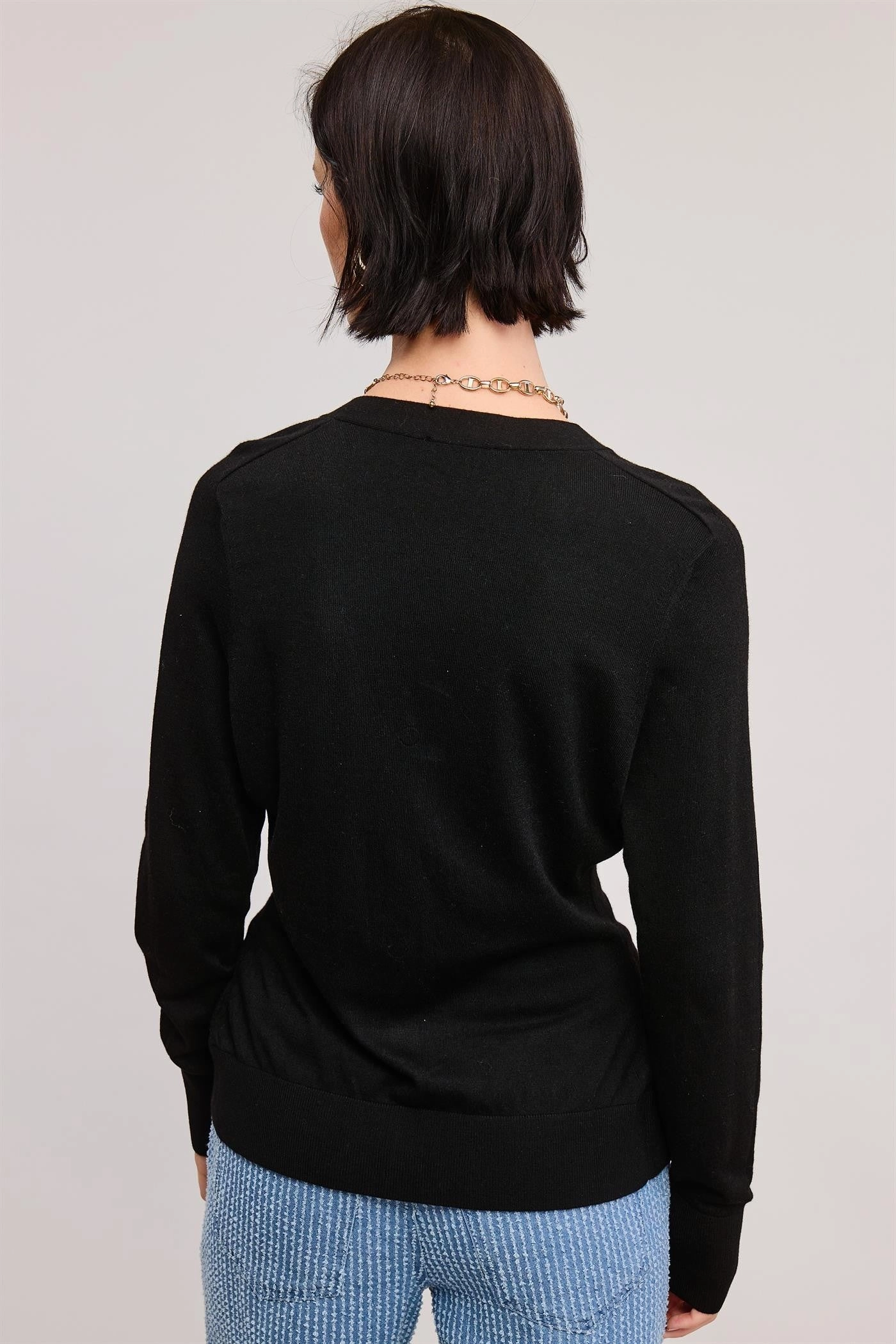 Split Hem Longline Knit Cardigan - Black Winter Must-Have Chilly Comfort