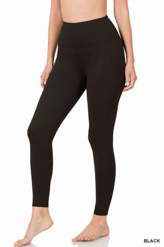 Angela Brushed Microfiber Full Length Leggings S-XL Functional Ease