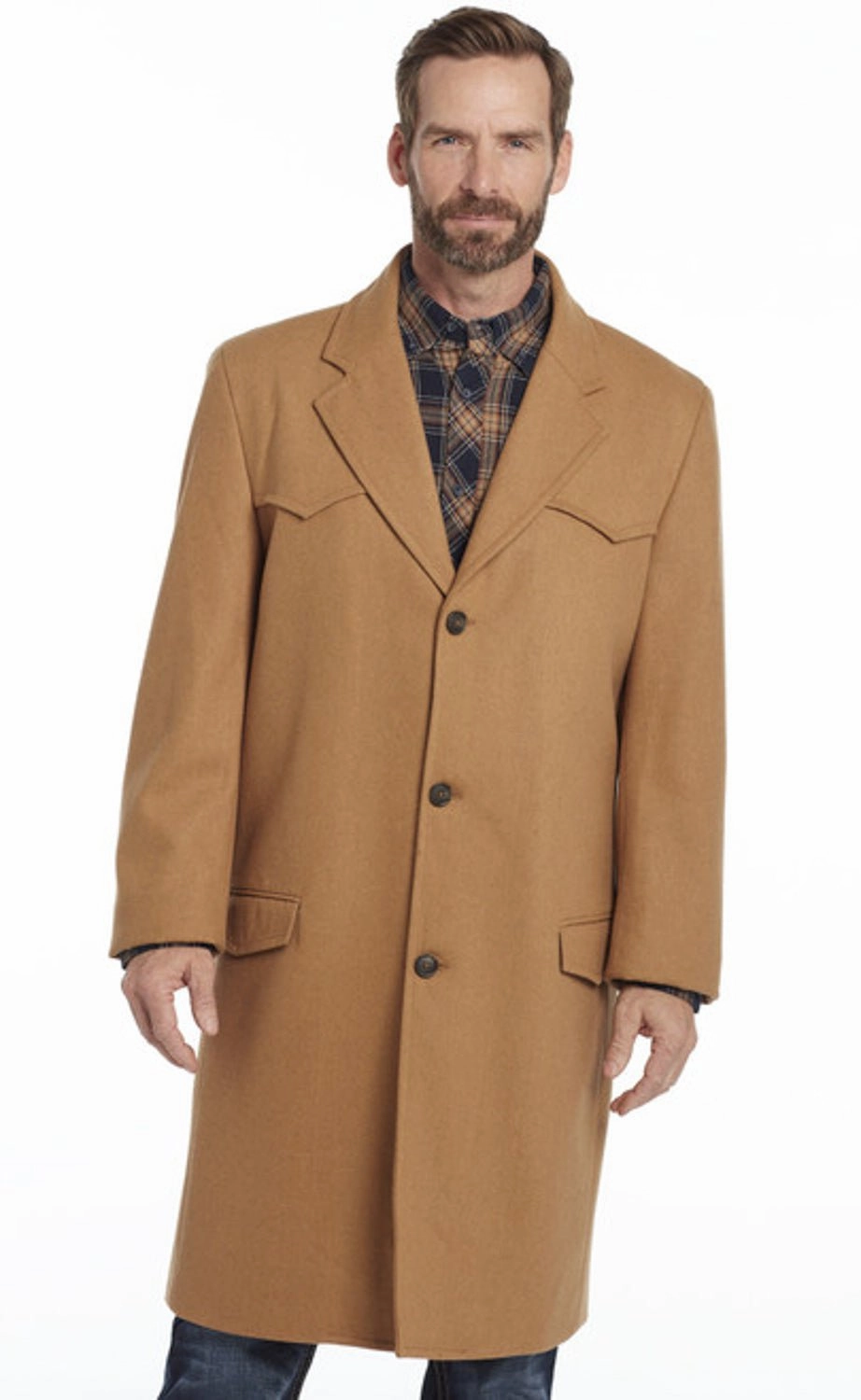 Snag Free Fabric Roll Up Storage Design Cripple Creek Mens Concealed Carry Melton Camel Wool Blend Overcoat