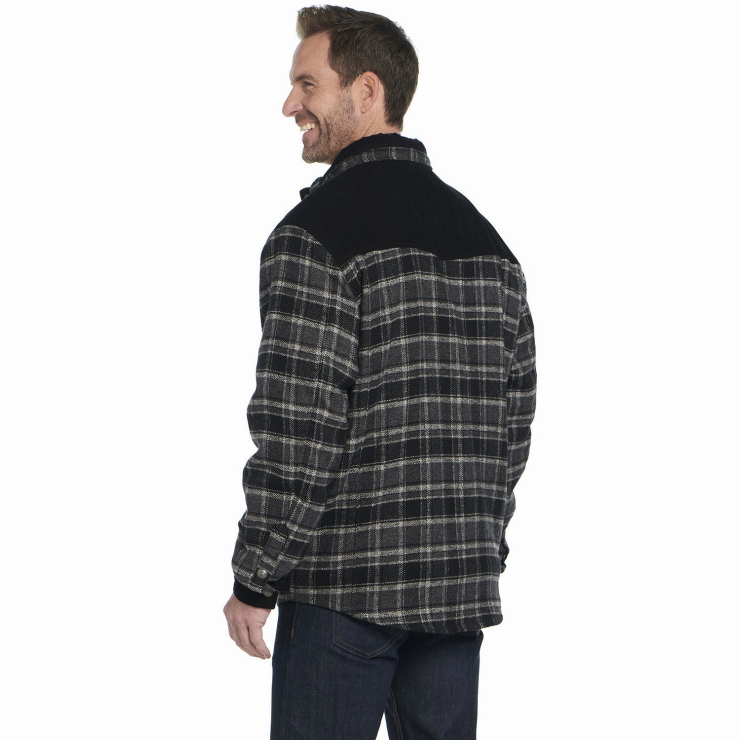 Casual Chill Look QuickDryMaterial Cripple Creek Mens Two-Tone Micro-Cord Shirt Aurora Black 100% Polyester Jacket