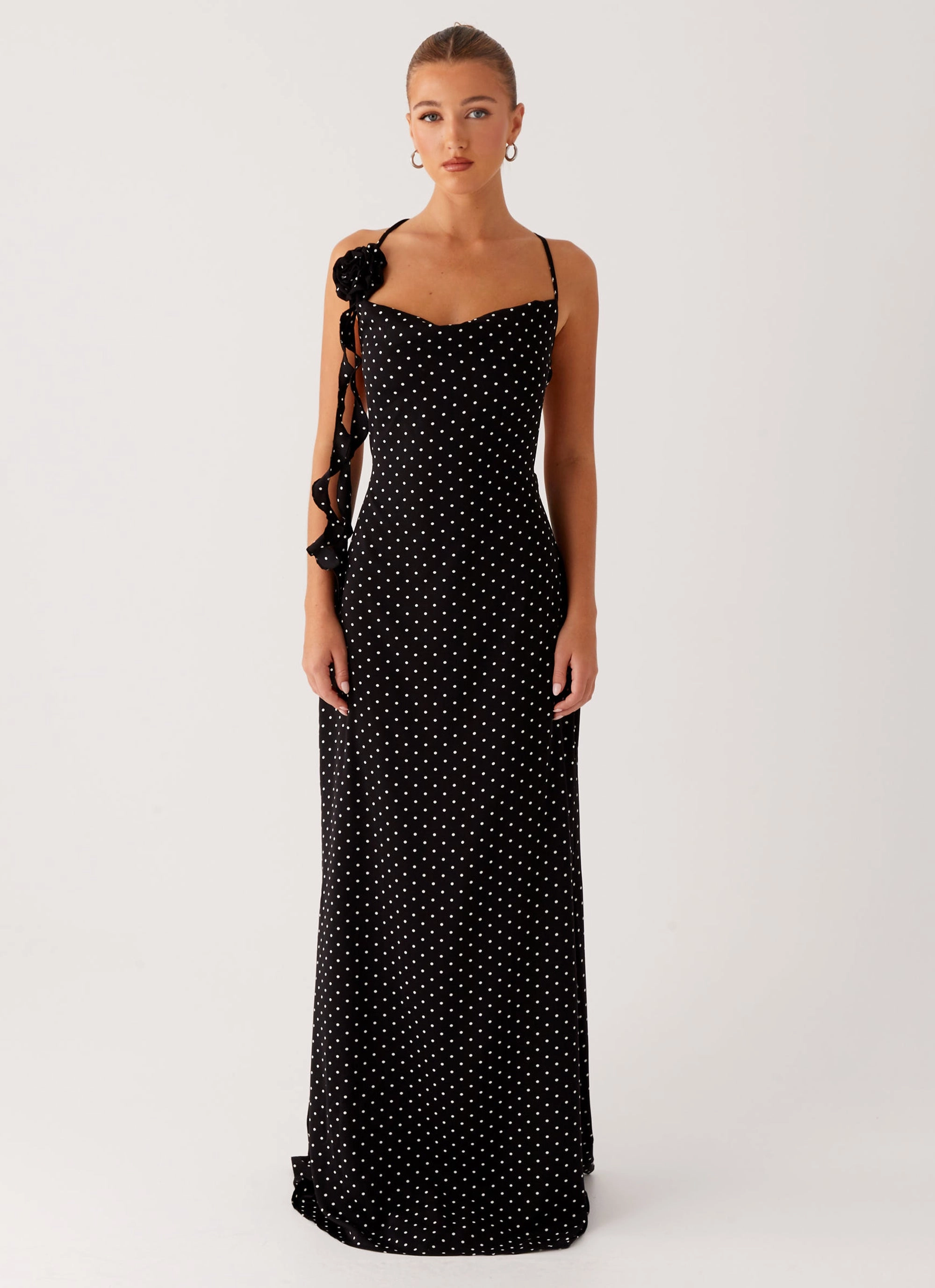 Playful design piece Purely Maxi Dress - Black Polka Dot