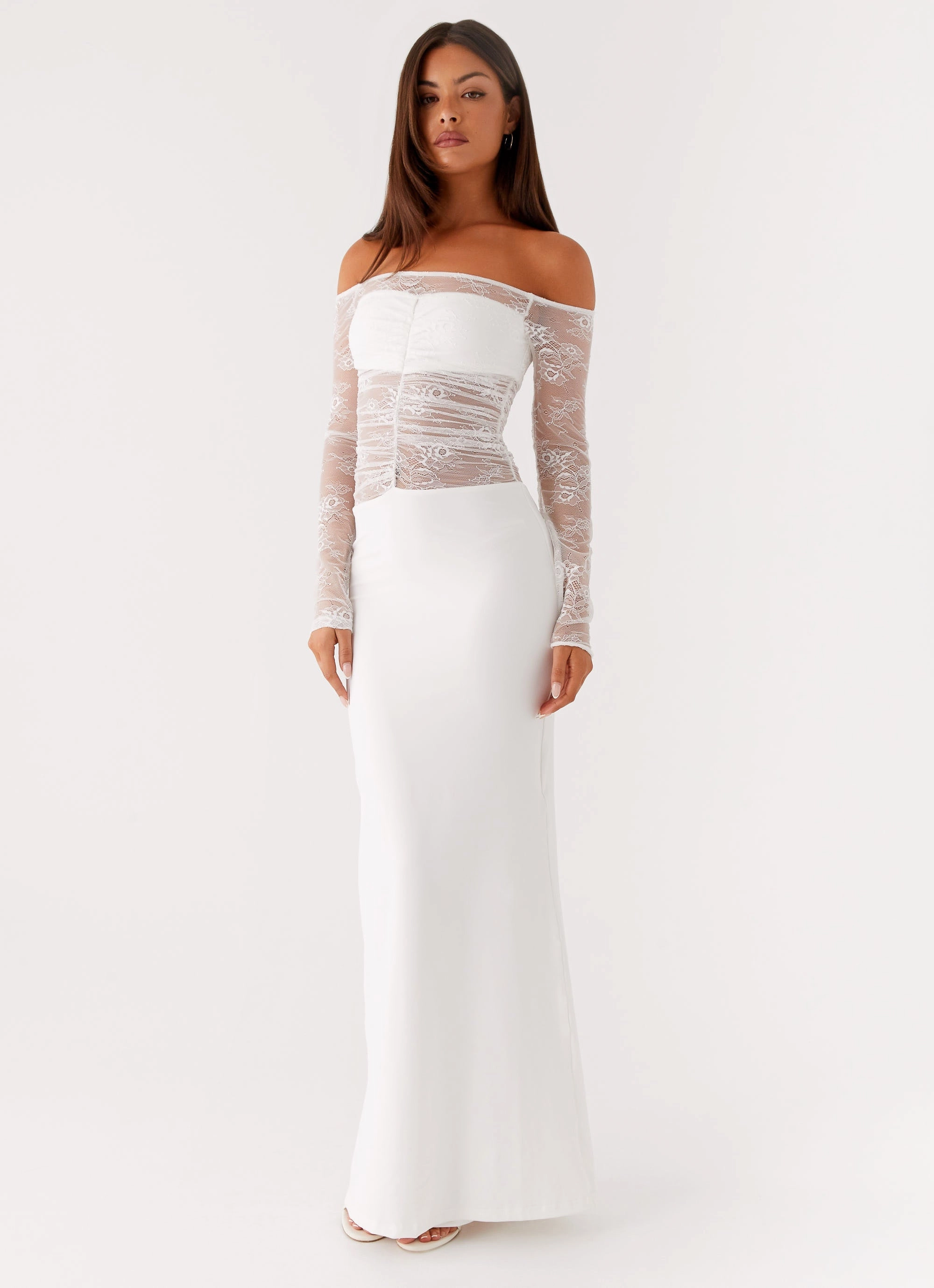 Timeless Cut Aura Glow Avi Maxi Dress - White