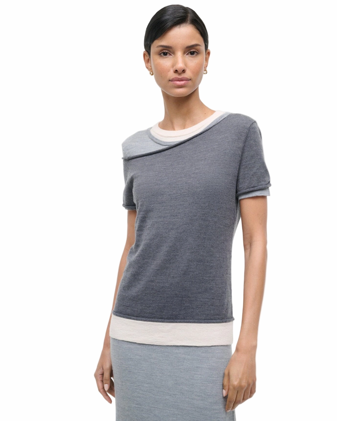 Breathable-Lining Elegant Mood Lyric Dress in Heather Grey Multi