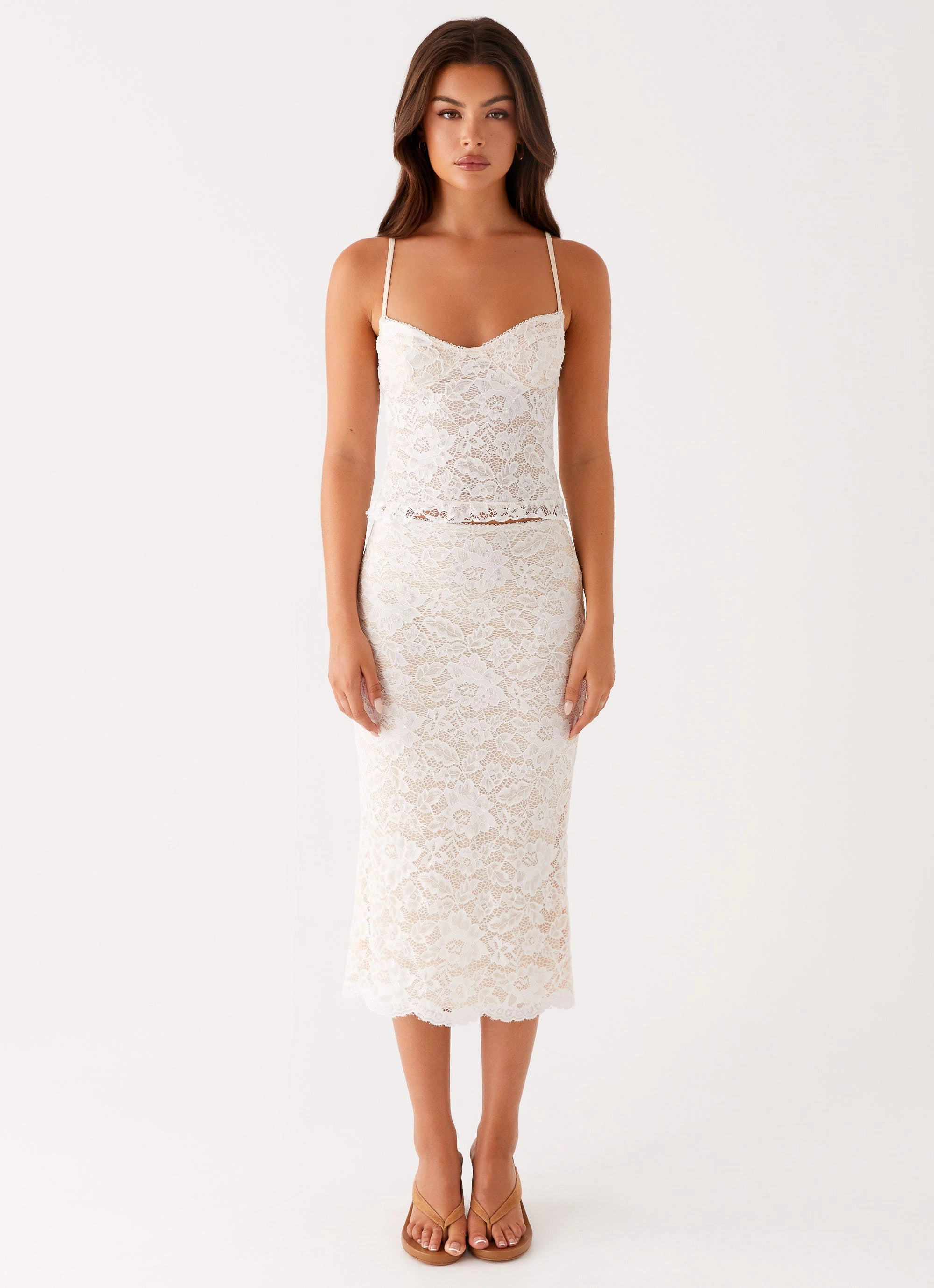 Crystal Clear Lace Top - Ivory NonIrritating Seams