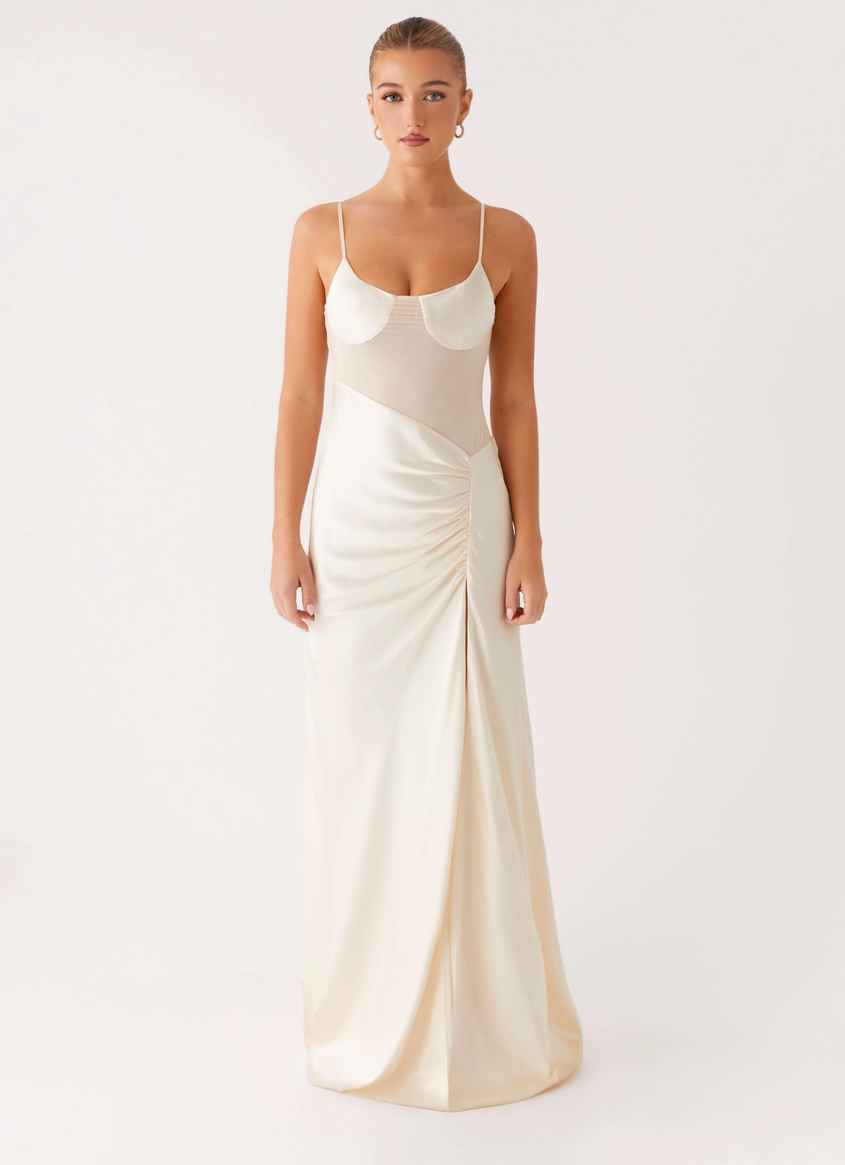 Rising Sun Maxi Dress - Off White Semi Sheer Airy Drape