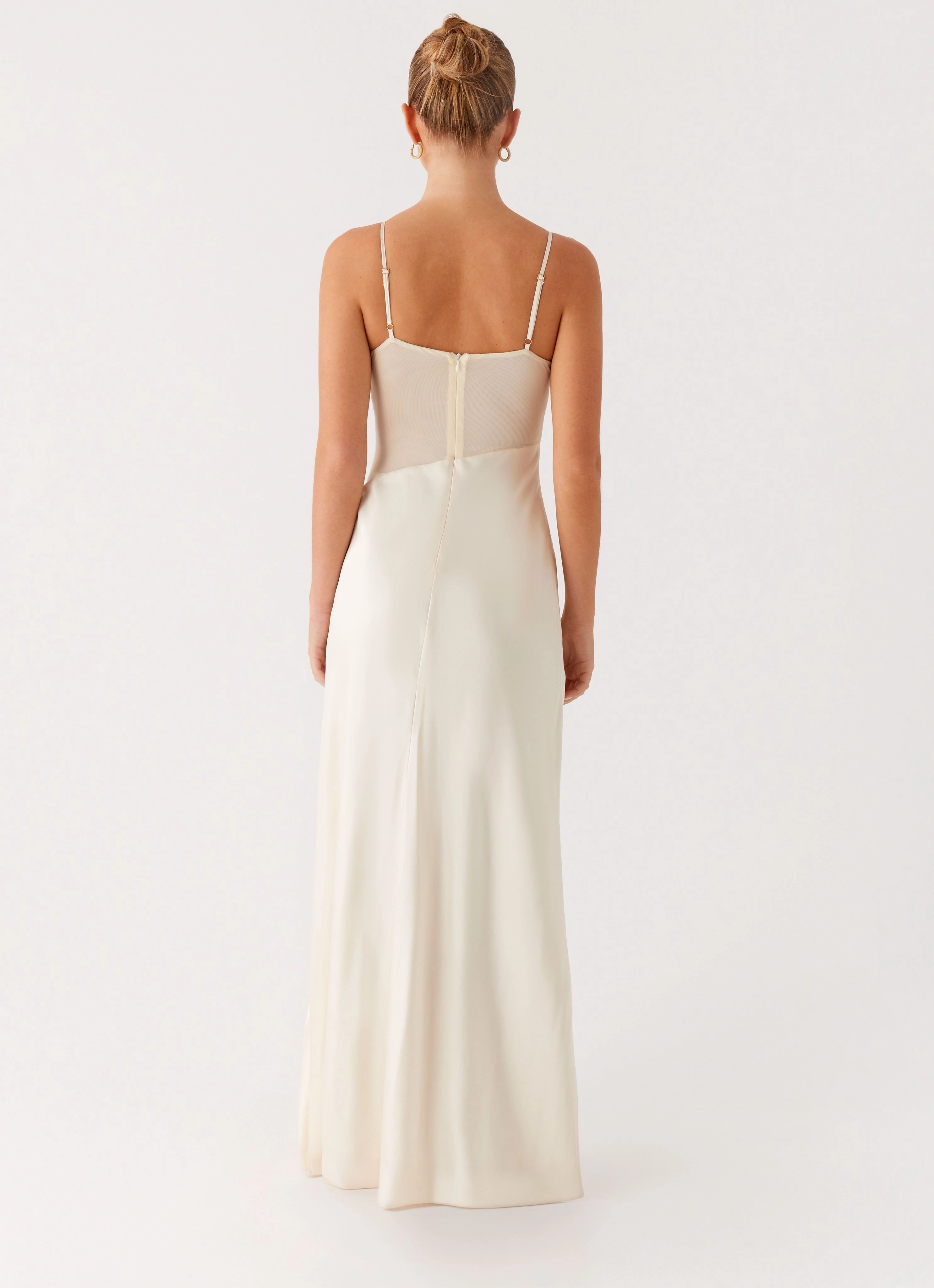 Removable-Straps Chic Rhythm Rising Sun Maxi Dress - Off White