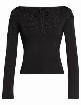 Perfect Knit Winter Essential Cult Gaia Livie Crochet Flower Knit Top