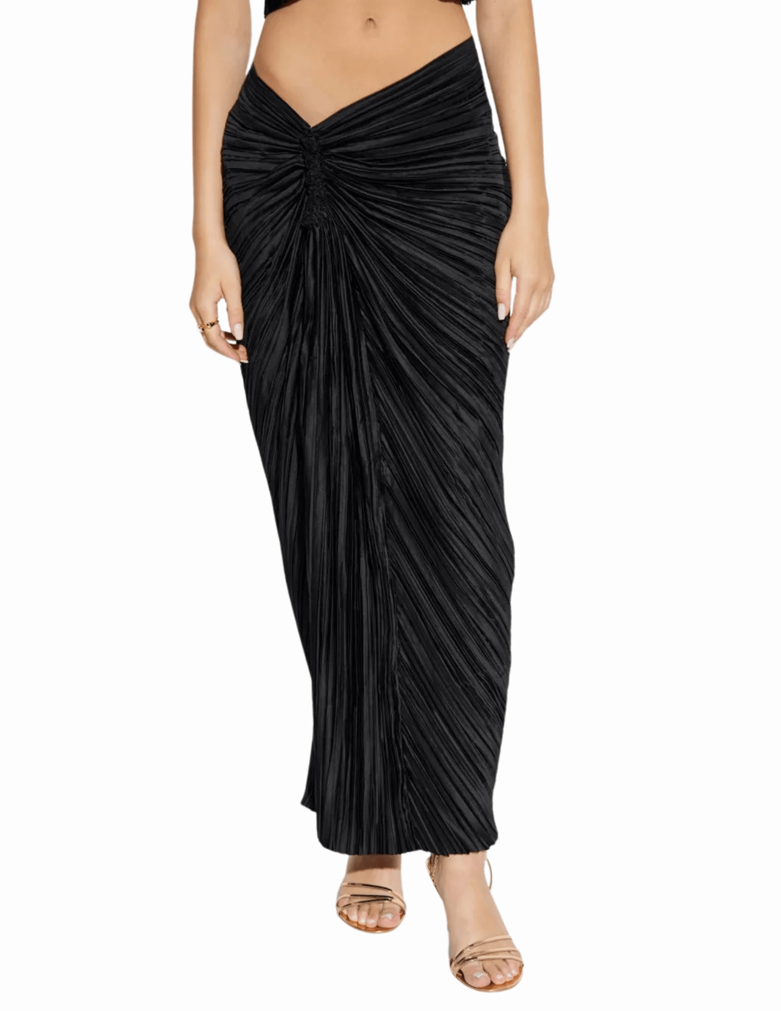 Cult Gaia Sanoma Pleated Satin Midi Skirt Low Bulk Non Bulk