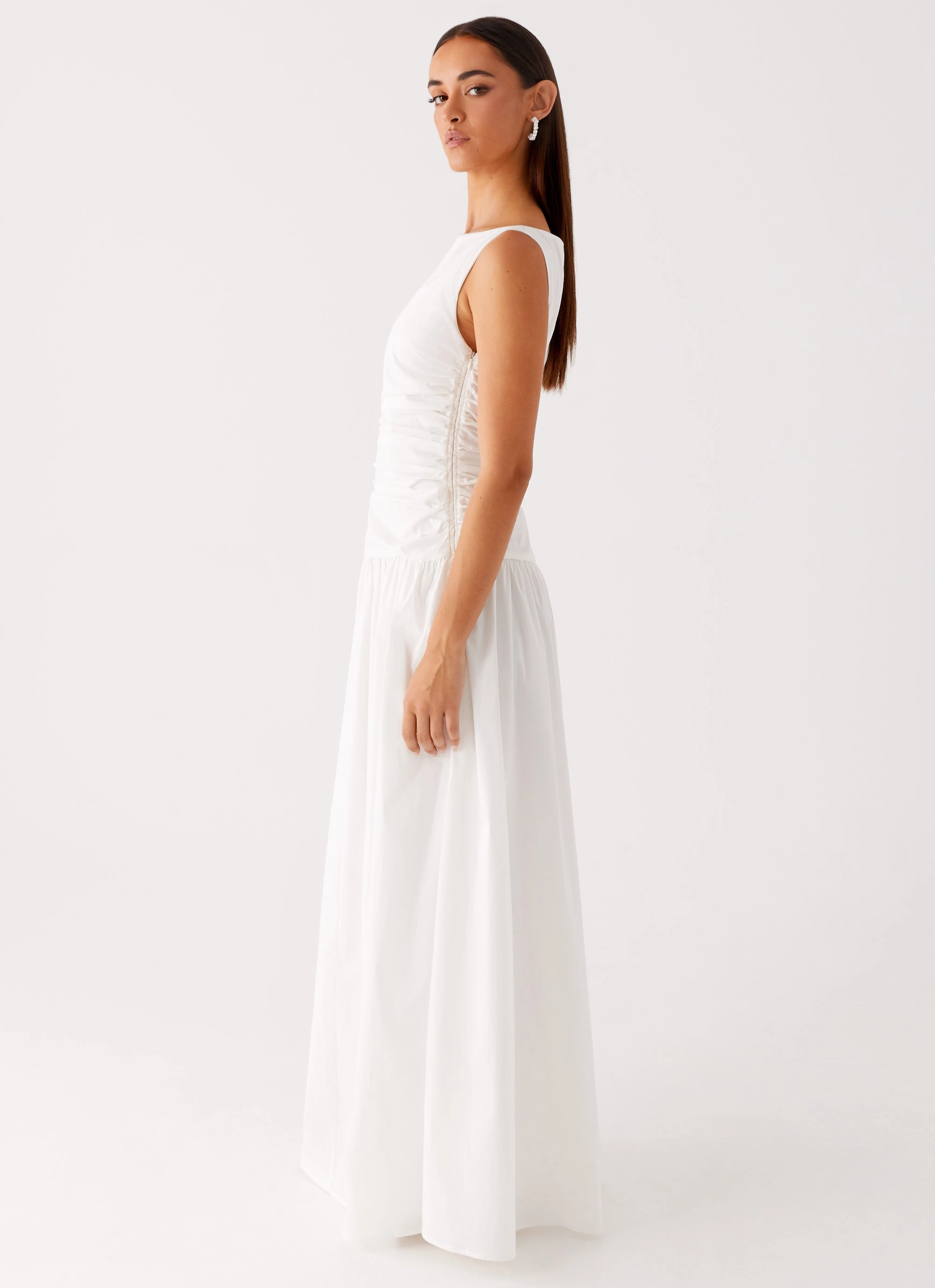 Carmel High Neck Maxi Dress - White Red Carpet
