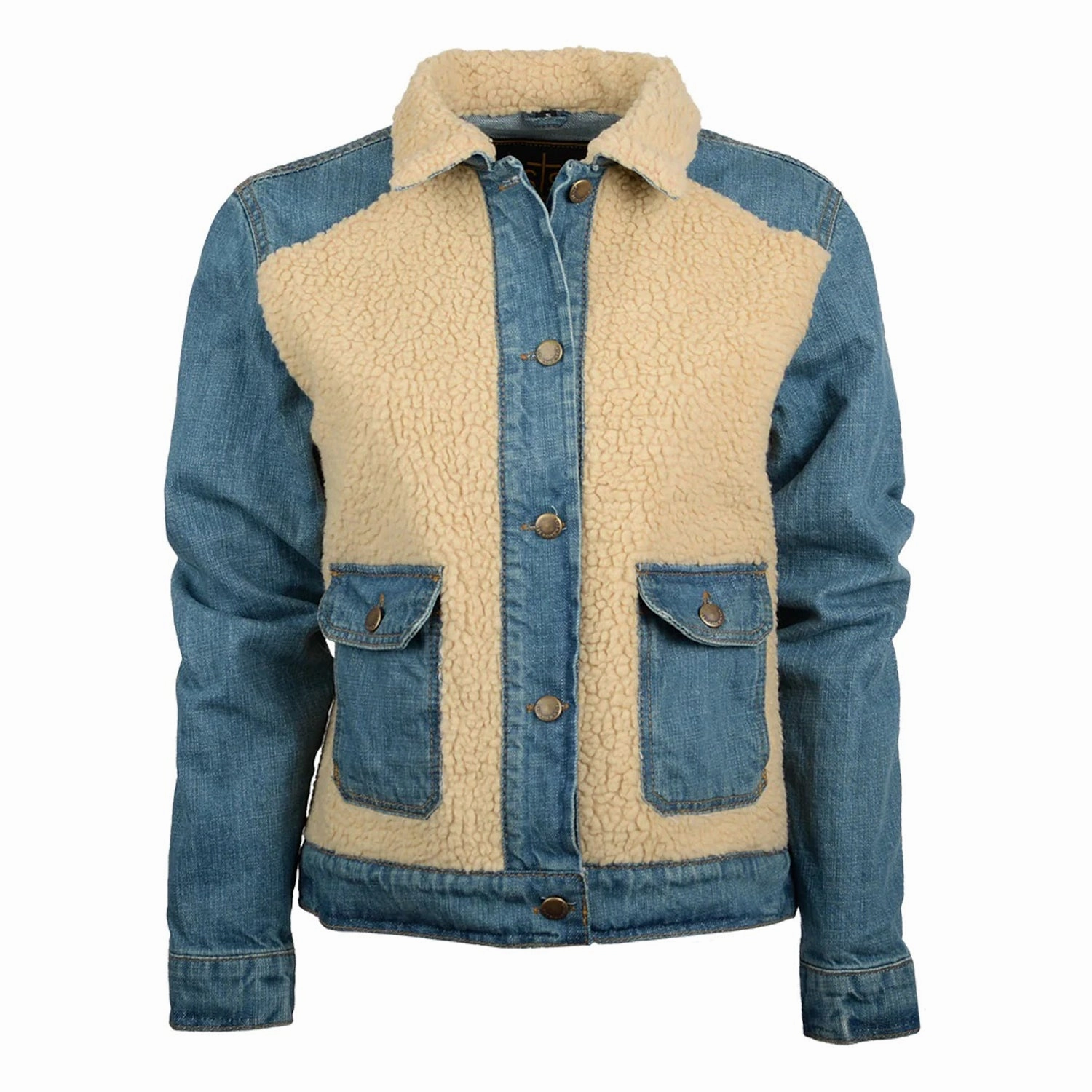 Wardrobe Essential Everyday Active Style STS Ranchwear Womens The Hadley Sherpa Denim 100% Cotton Cotton Jacket