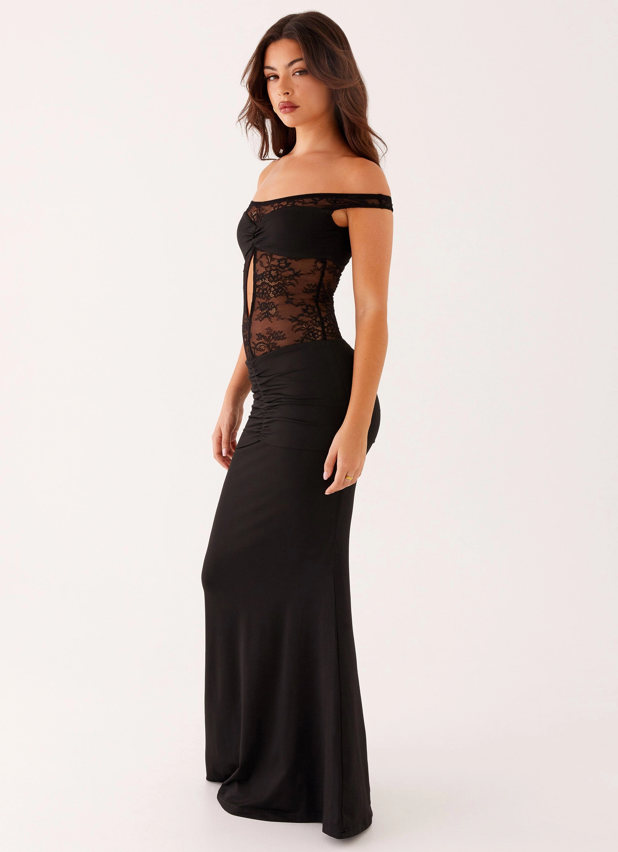 Flattering Look Fit Virgo Maxi Dress - Black
