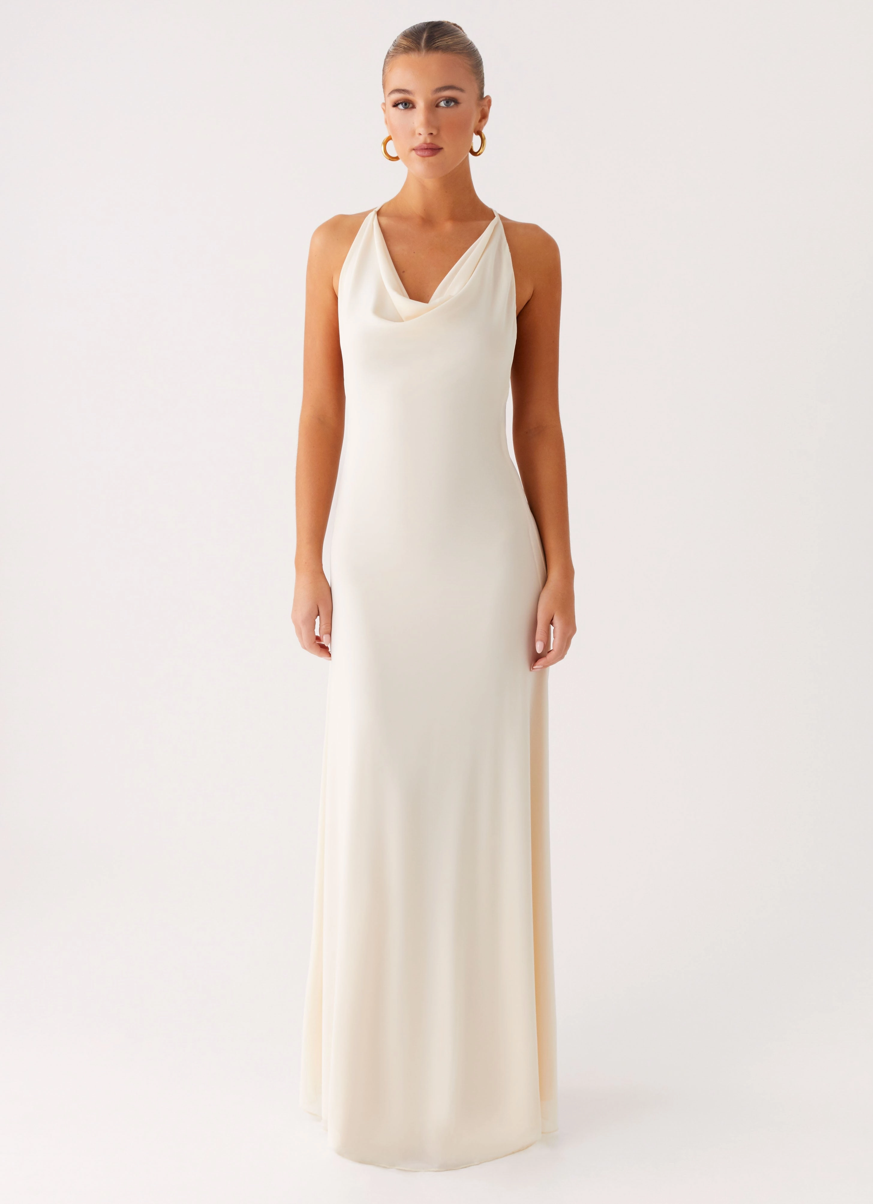 Edgy Twist Dahliana Maxi Dress - Off White