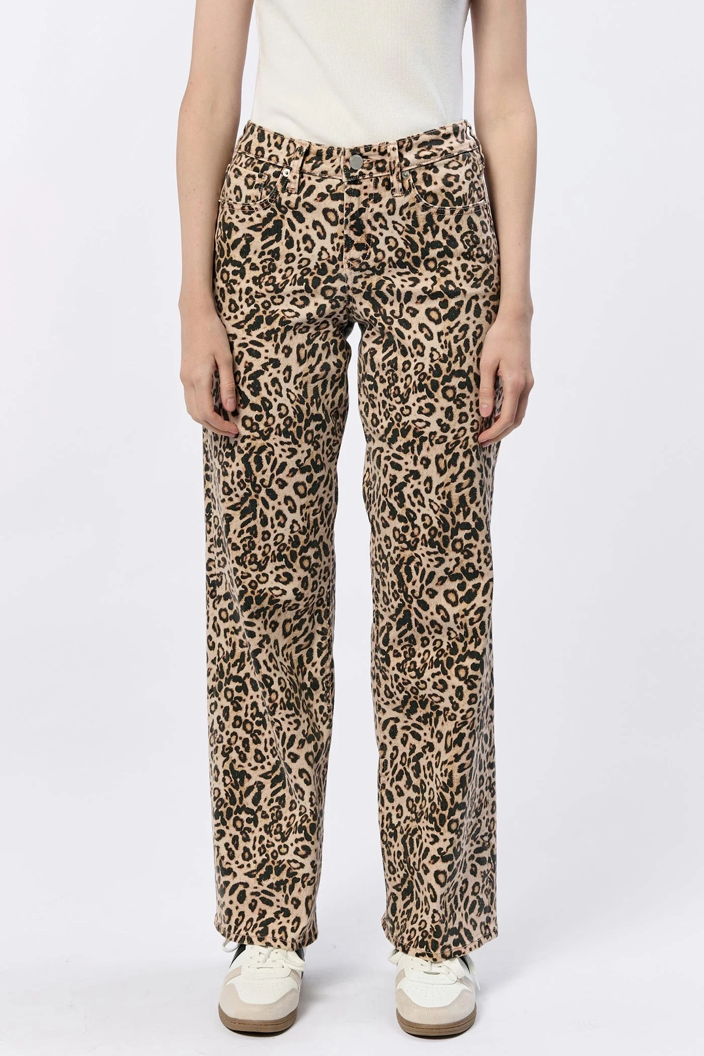 Non Restrictive Fit Outdoor Friendly Taylor Straight Leg Jeans - Leopard