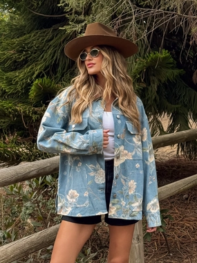 Double Layered slim cut Dakota Floral Barn Jacket