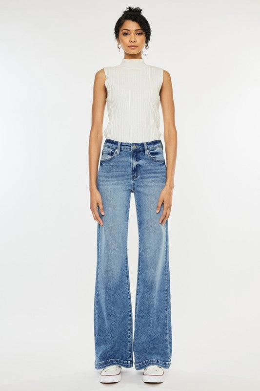 DAKOTAH OPEN PACK HIGH RISE WIDE LEG FLARE JEANS AllDaySoftness