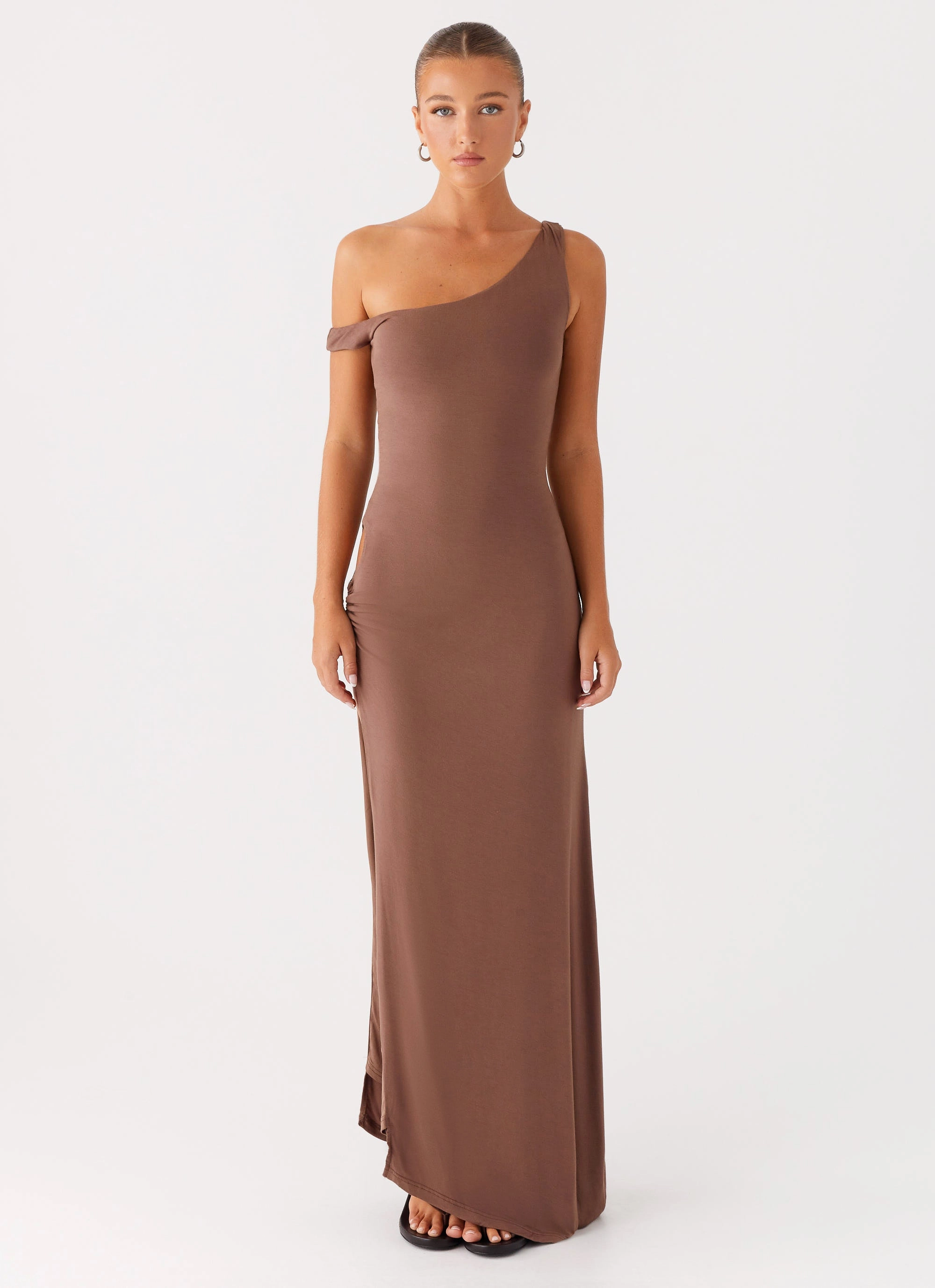 Dalla Maxi Dress - Dark Chocolate Balloon-Sleeve