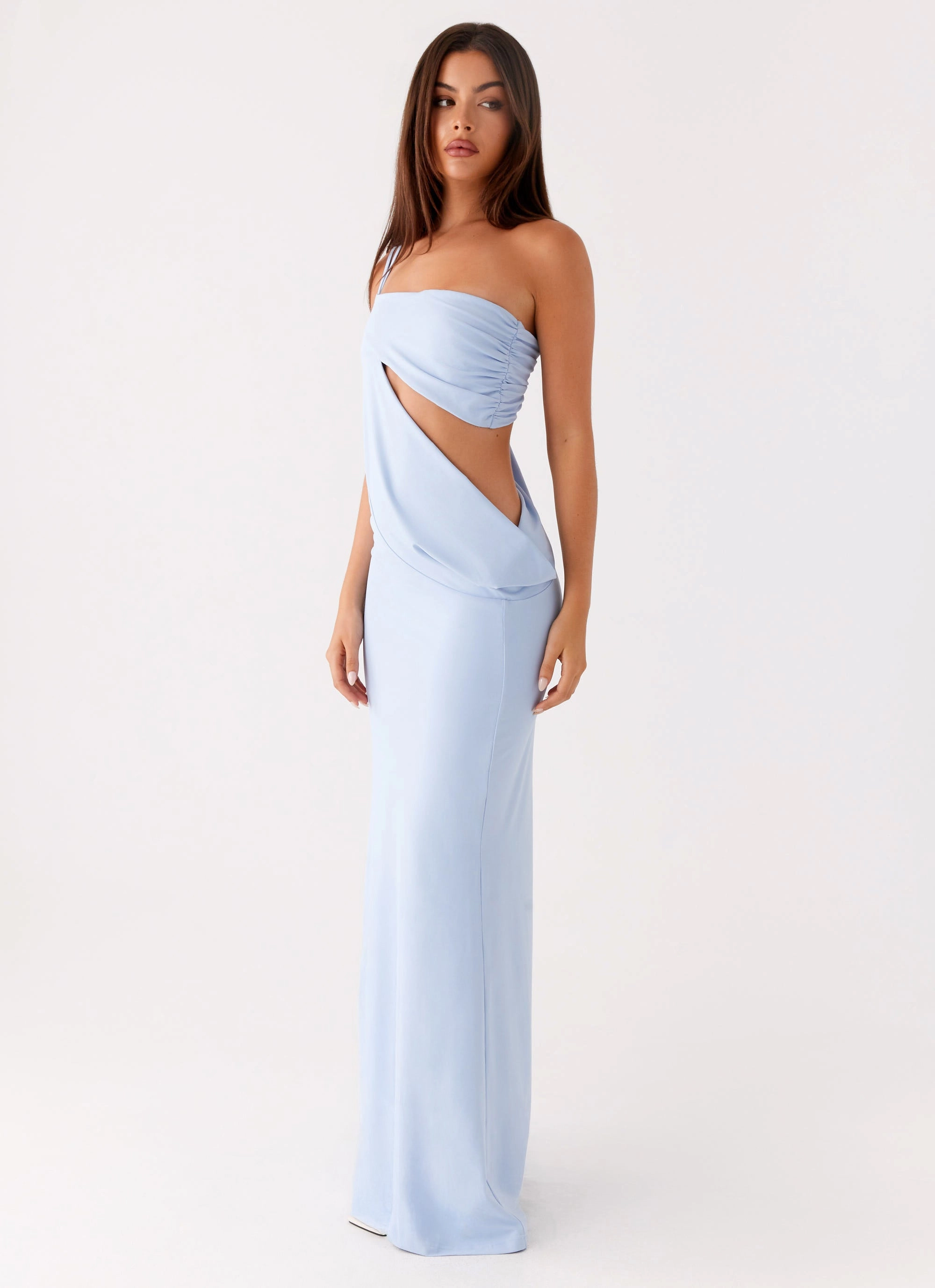 Dani Maxi Dress - Blue Soft and Chic Sleek Layer