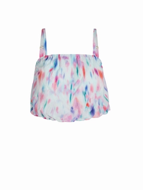 Dani Top In Hazy Ikat Seafoam SublimatedPrint QuickDry Textile