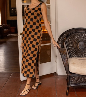 Moisture Control Technology Danika Crochet Dress | Black/Brown